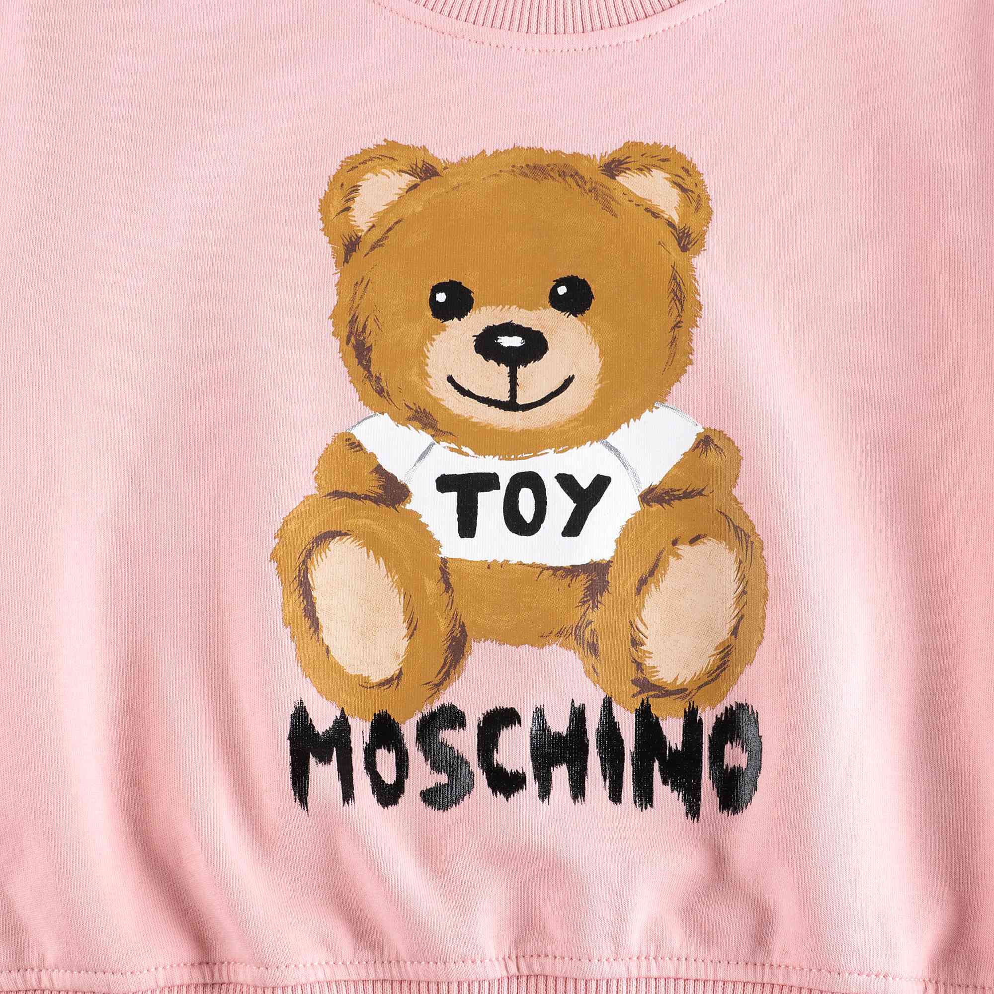 Girls Pink Printed Cotton Sweatshirt