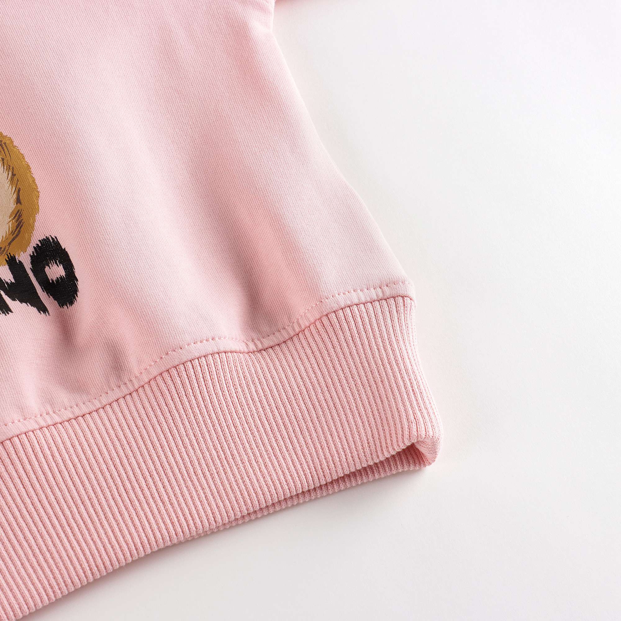Girls Pink Printed Cotton Sweatshirt