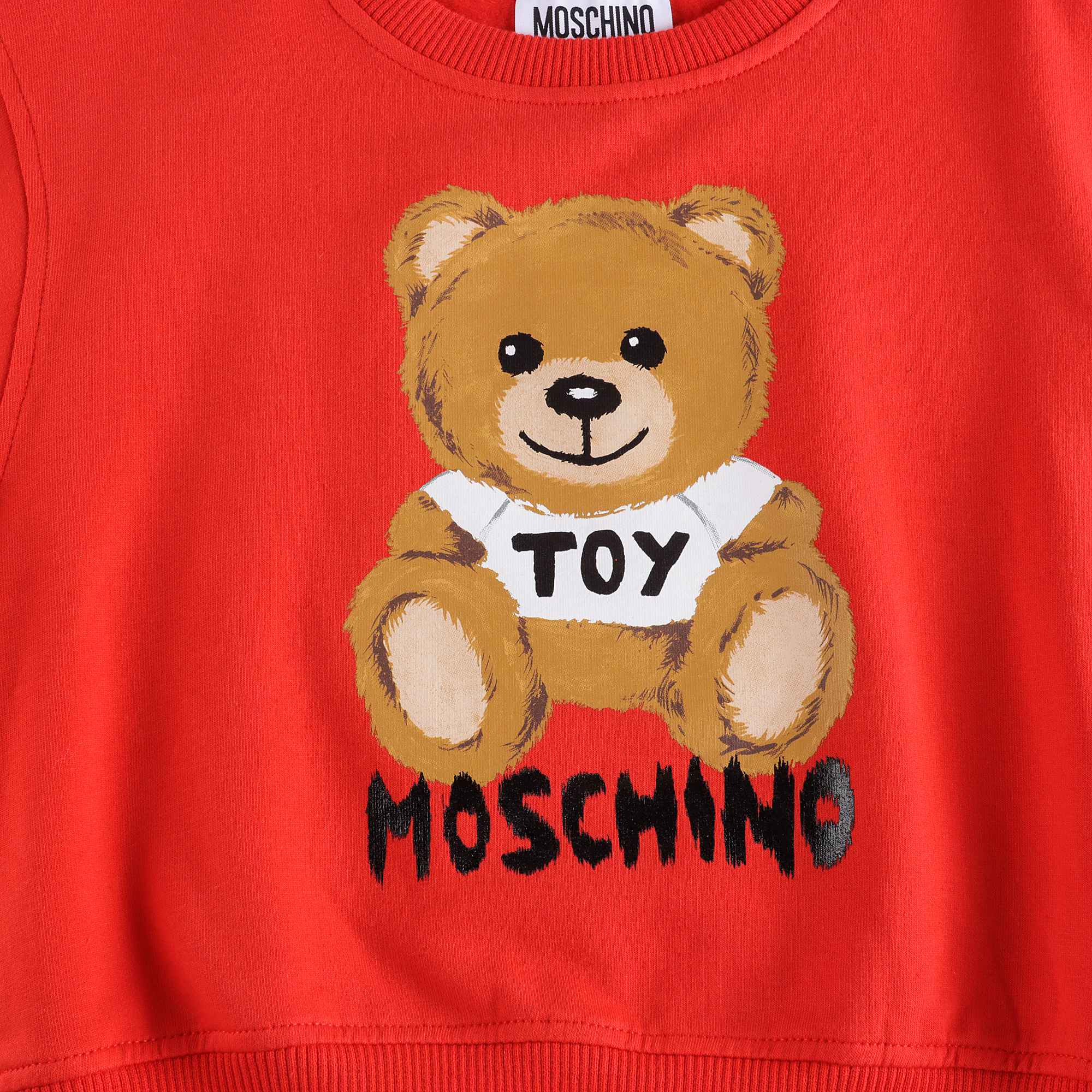 Girls Red Printed Cotton Sweatshirt