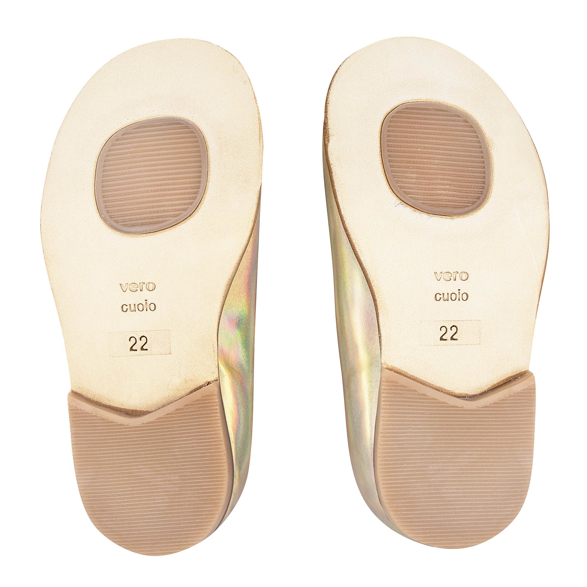 Girls Gold Cowskin Leather Shoes
