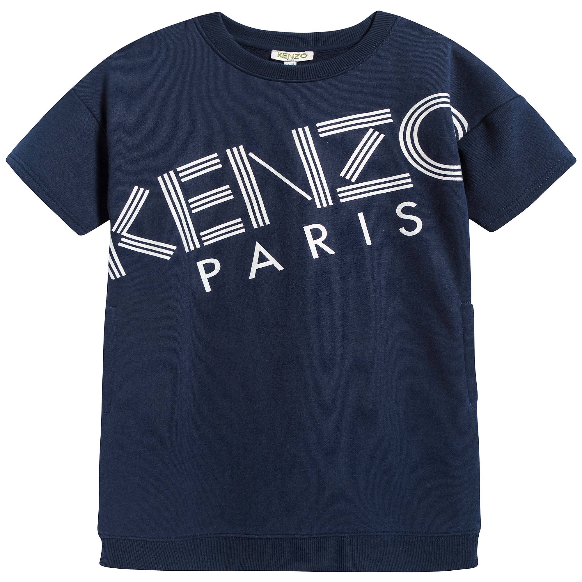 Girls Navy Logo Dress