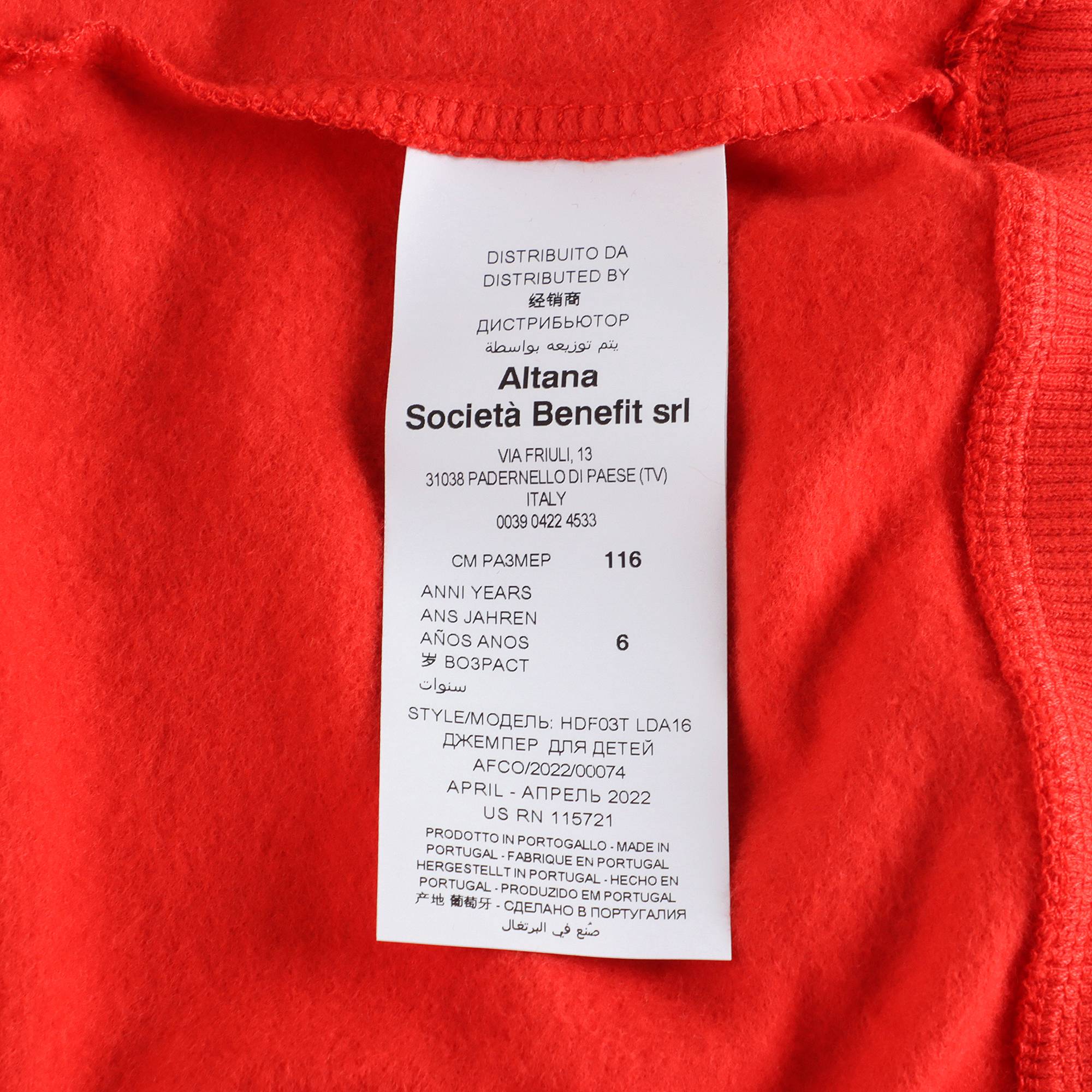 Girls Red Printed Cotton Sweatshirt