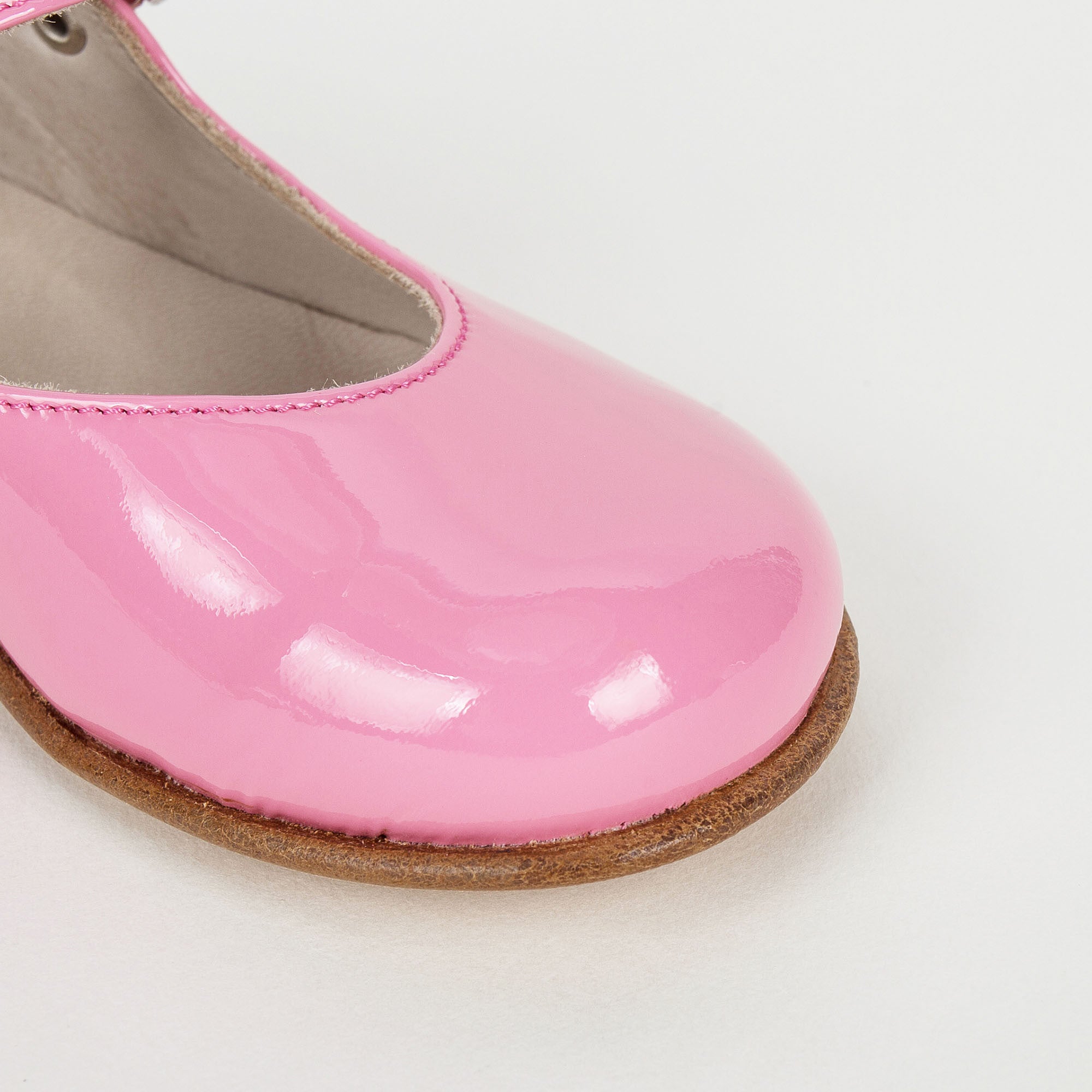 Girls Pink Lambskin Leather Shoes