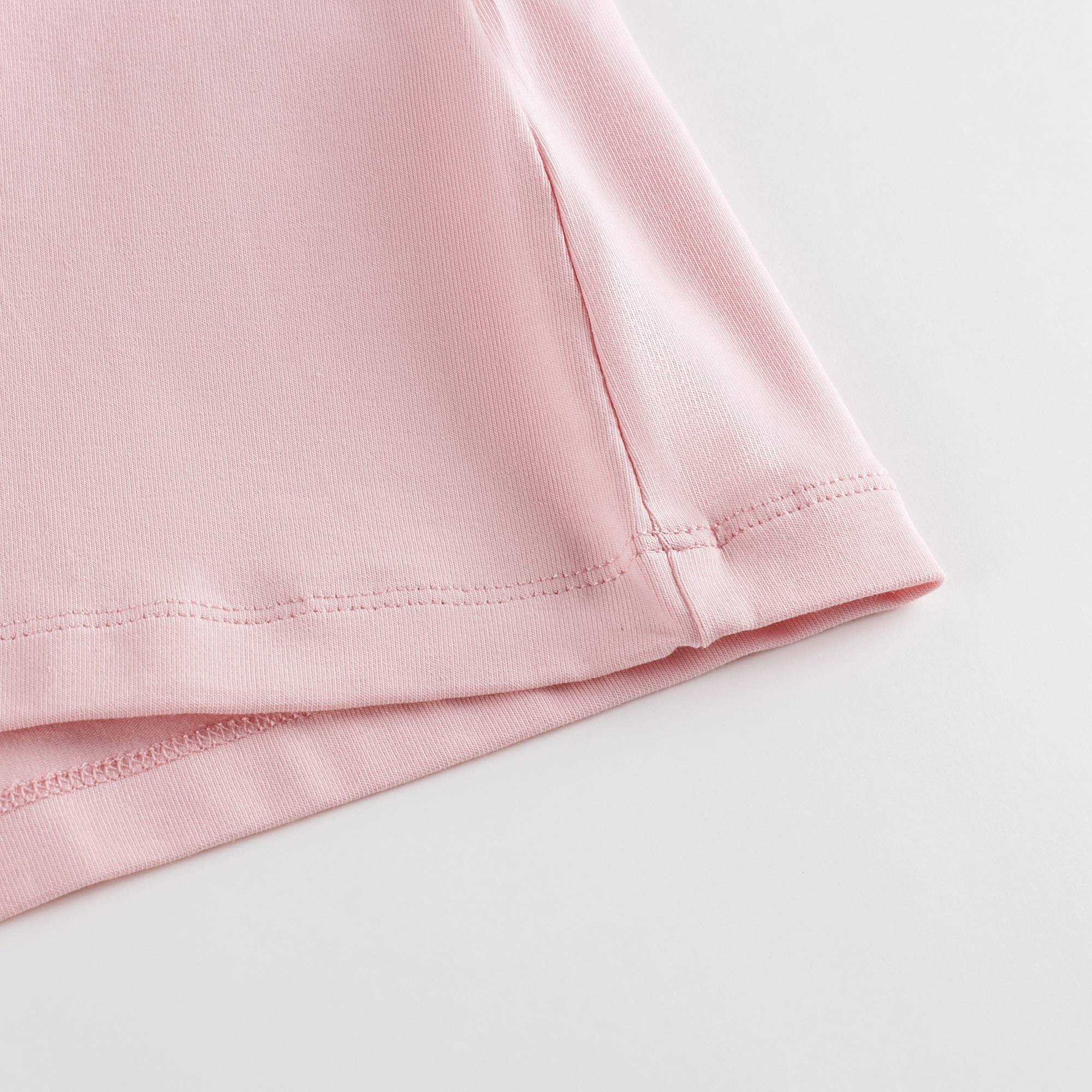 Girls Pink Printed Cotton T-Shirt