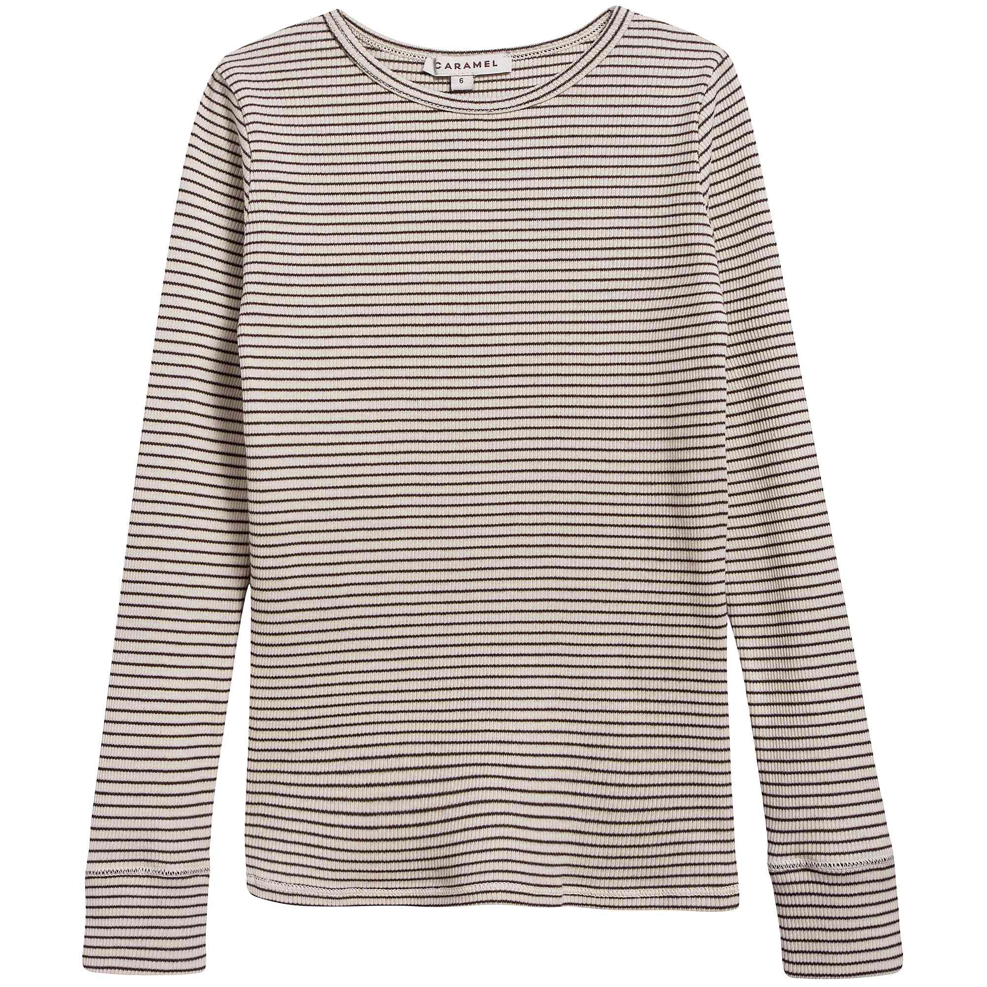 Girls & Boys Sand And Chocolate Stripe Cotton Jersey T-shirt