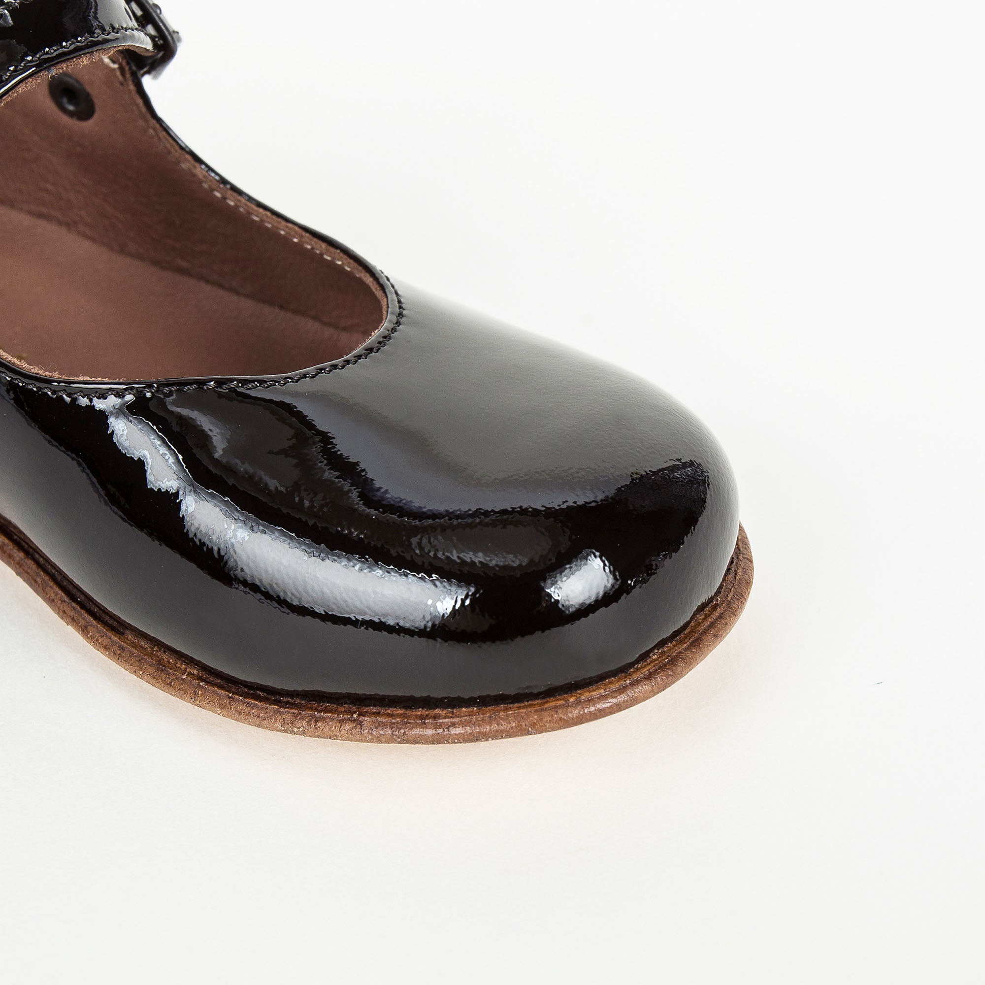 Girls Black Lambskin Leather Shoes