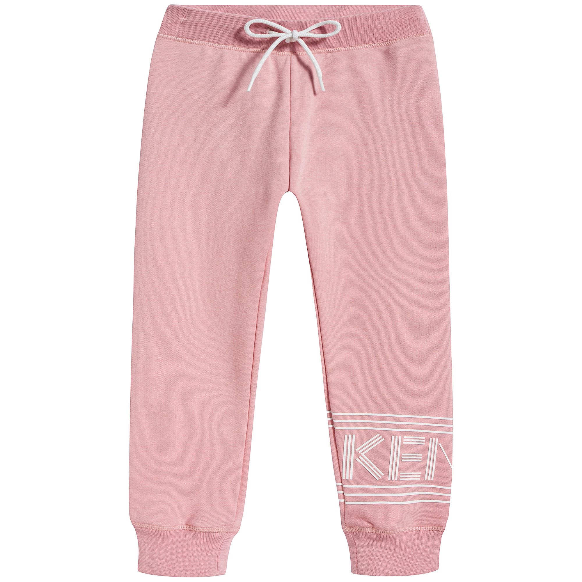 Girls Middle Pink Logo Cotton Trousers