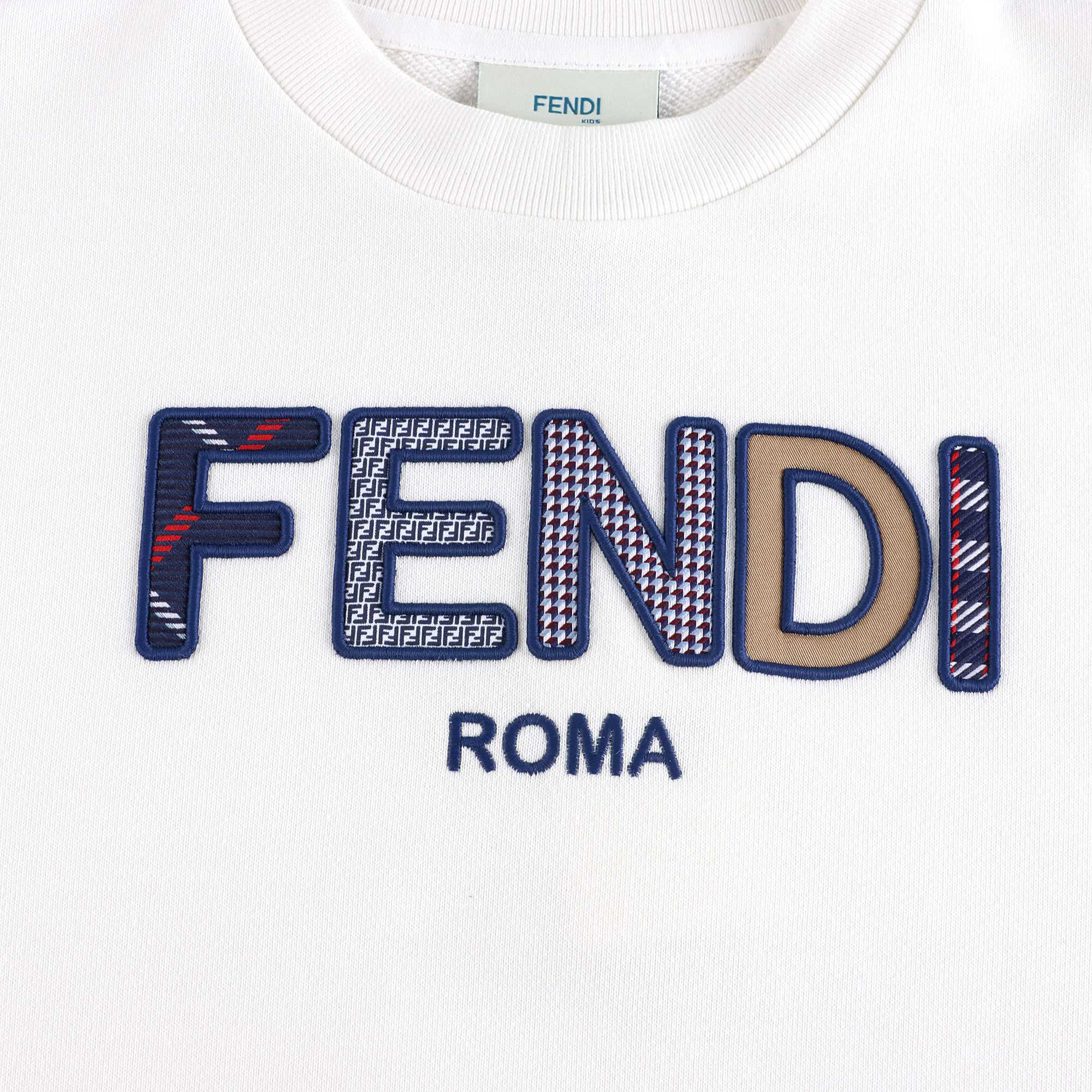 Boys & Girls White Logo Cotton Sweatshirt