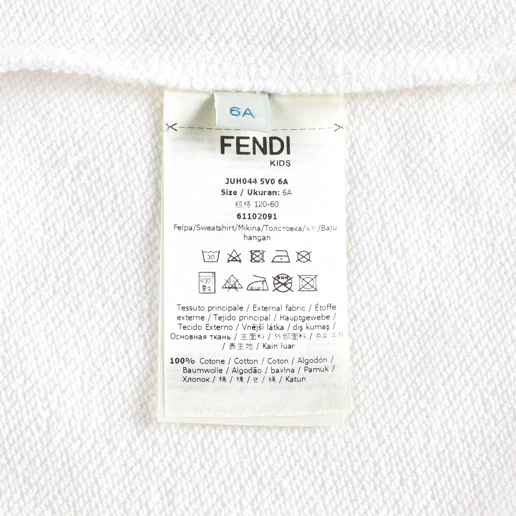 Boys & Girls White Logo Cotton Sweatshirt