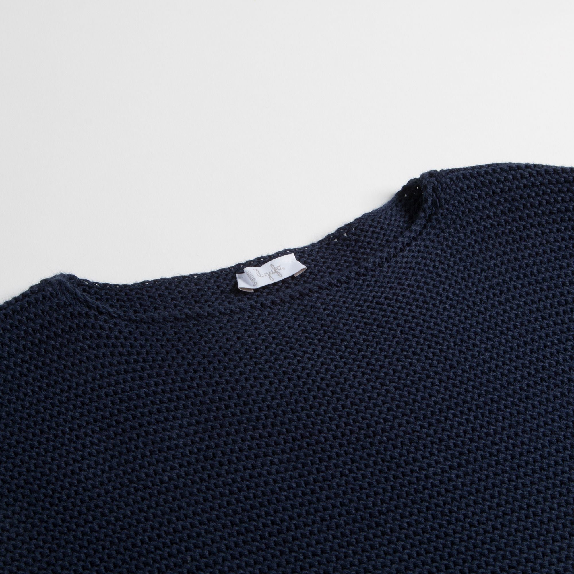 Girls Dark Blue Cotton Sweater
