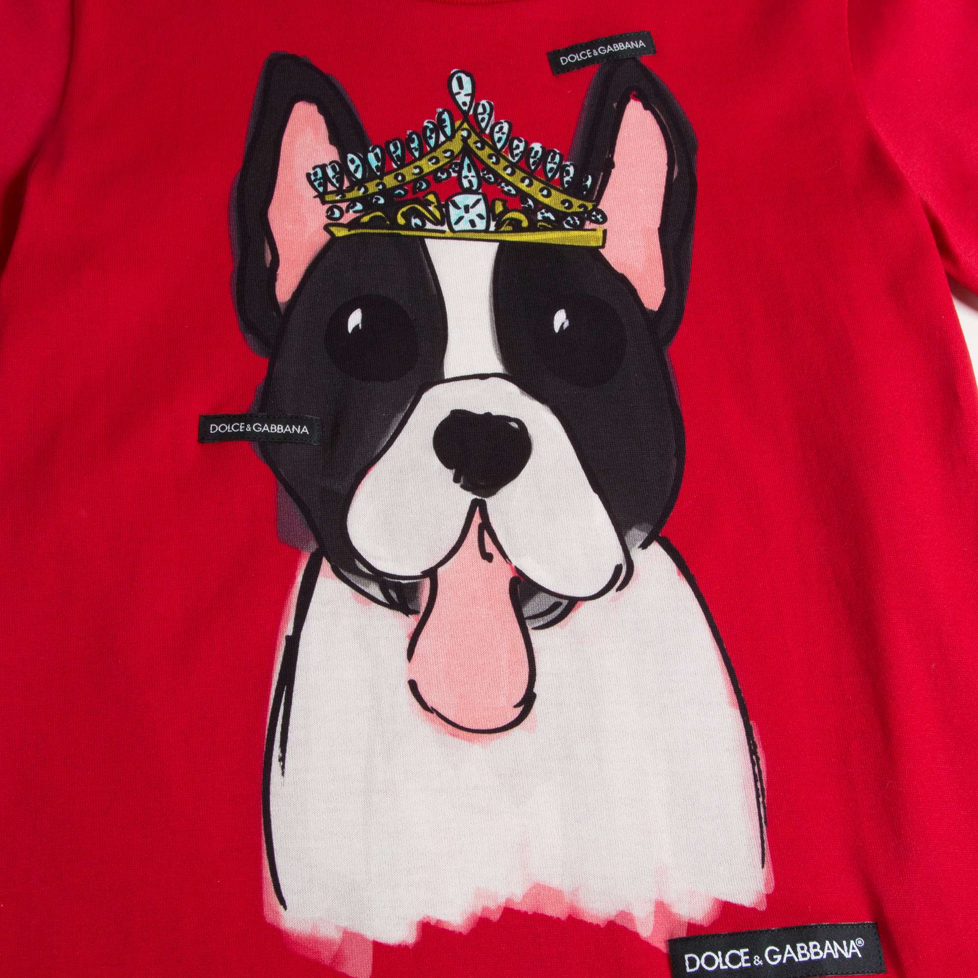 Girls & Boys Red Dog Cotton T-shirt
