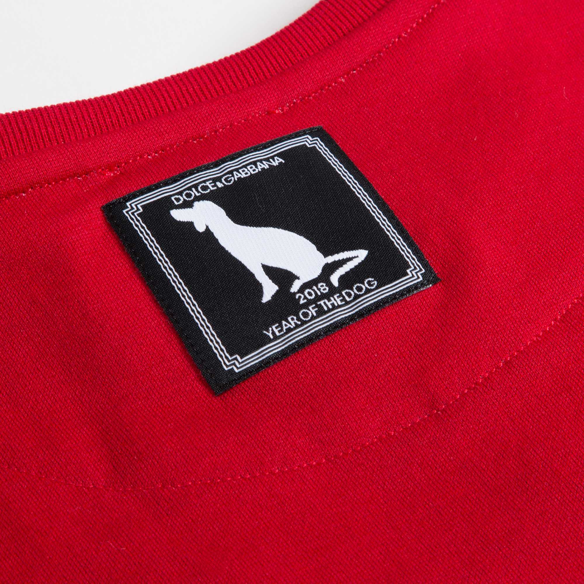 Girls & Boys Red Dog Cotton T-shirt