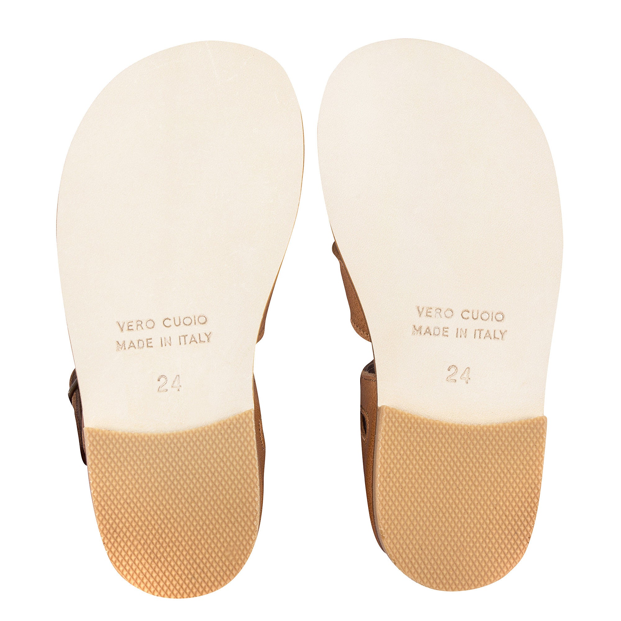 Girls Beige Lambskin Leather Sandals