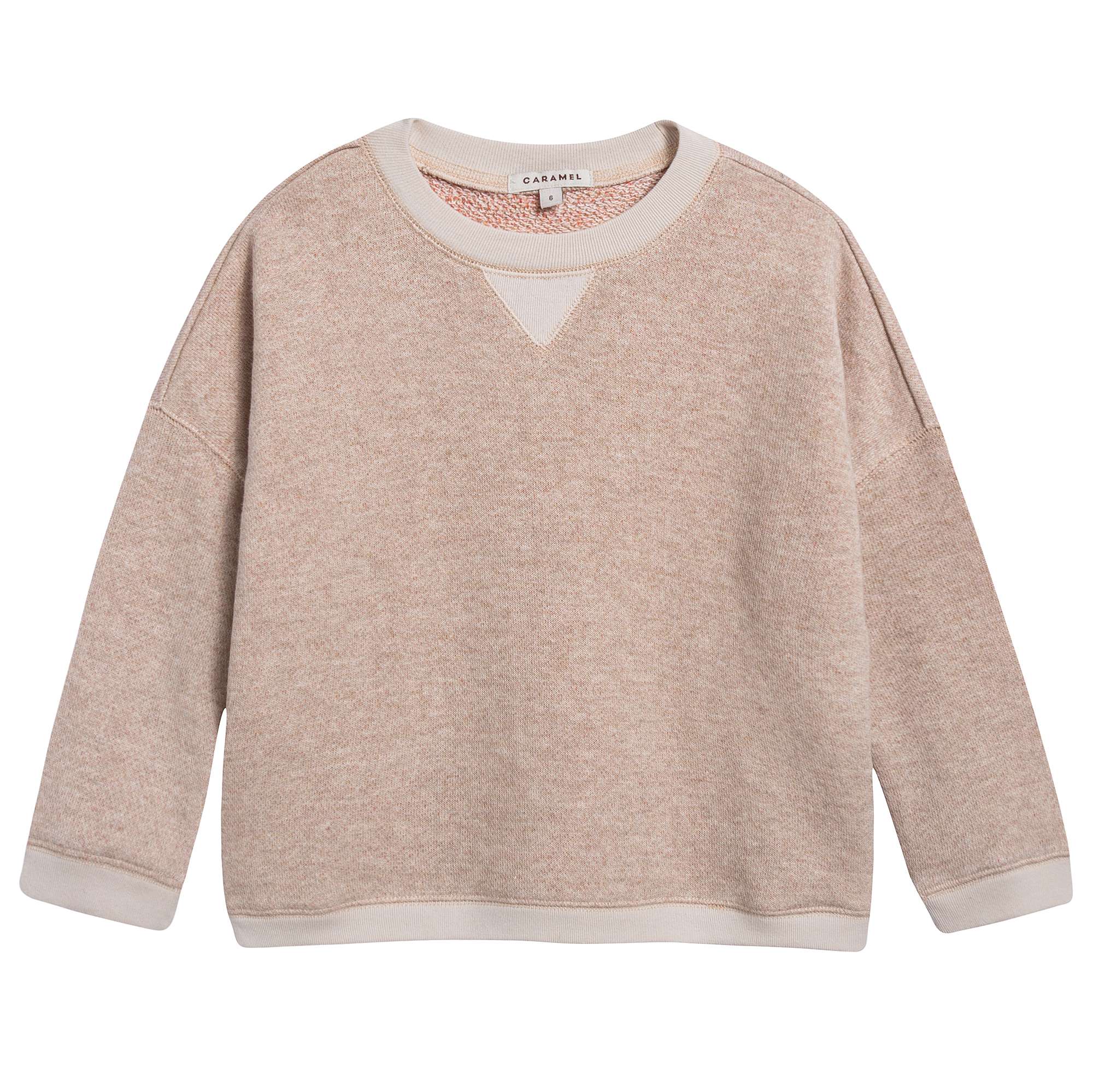 Girls Pink Oatmeal Cotton Jersey Sweatshirt