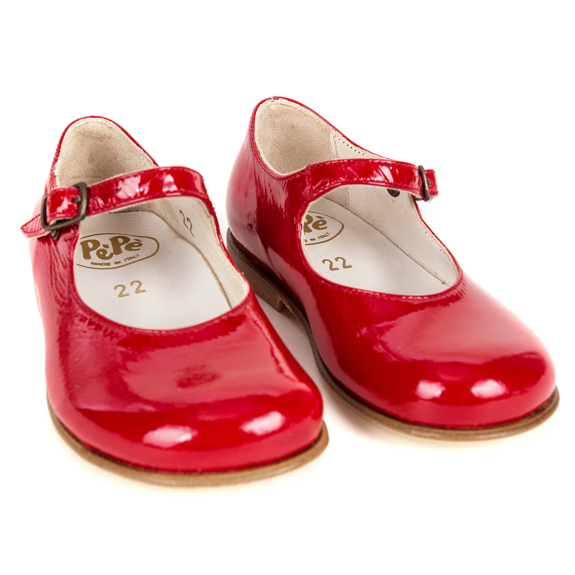 Girls Red Lambskin Leather Shoes