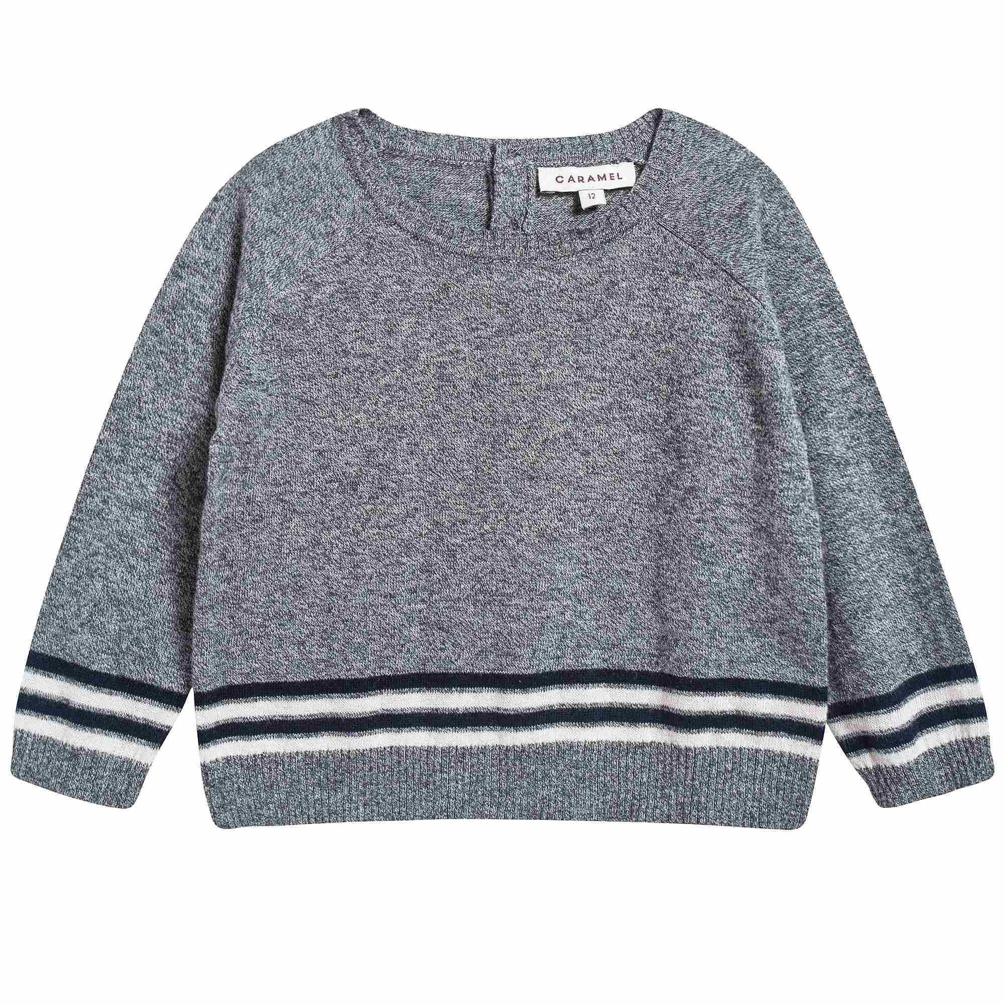 Baby Boys Charcoal Cotton Knitwear Jumper