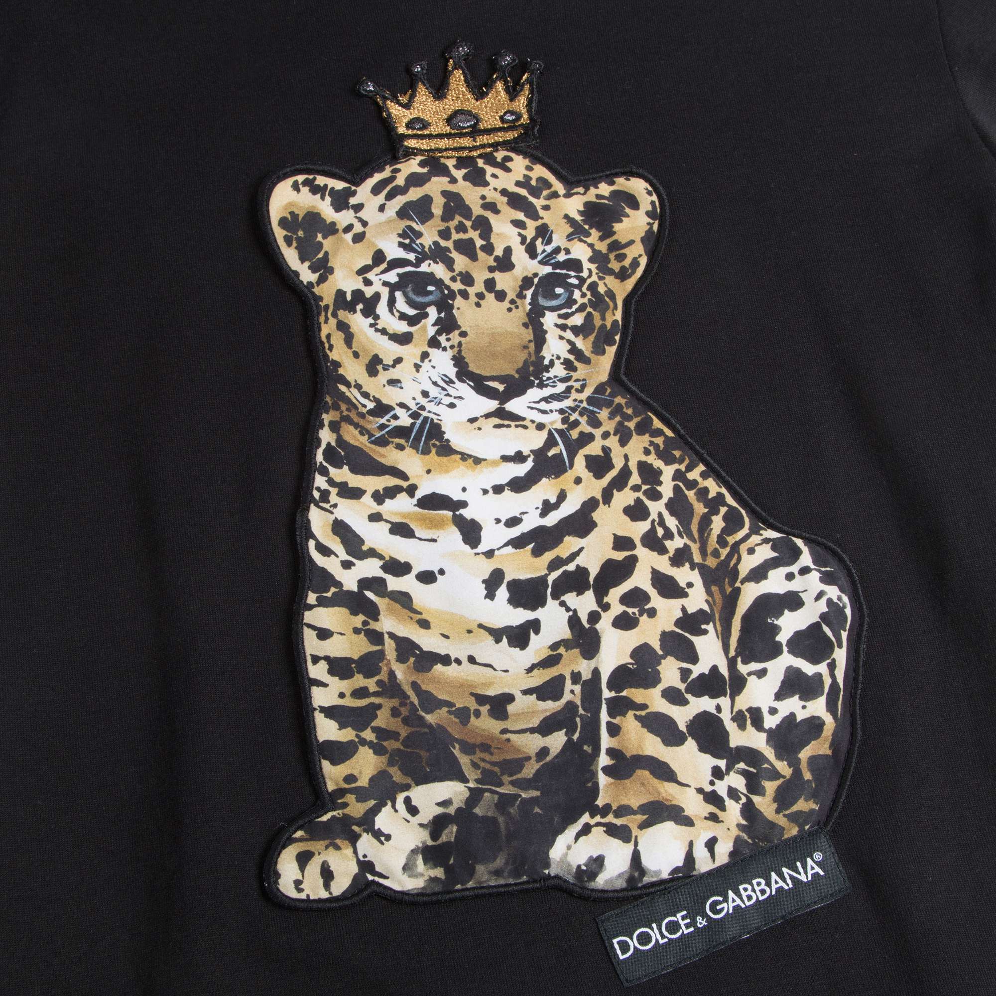 Boys Black Tiger Cotton T-shirt