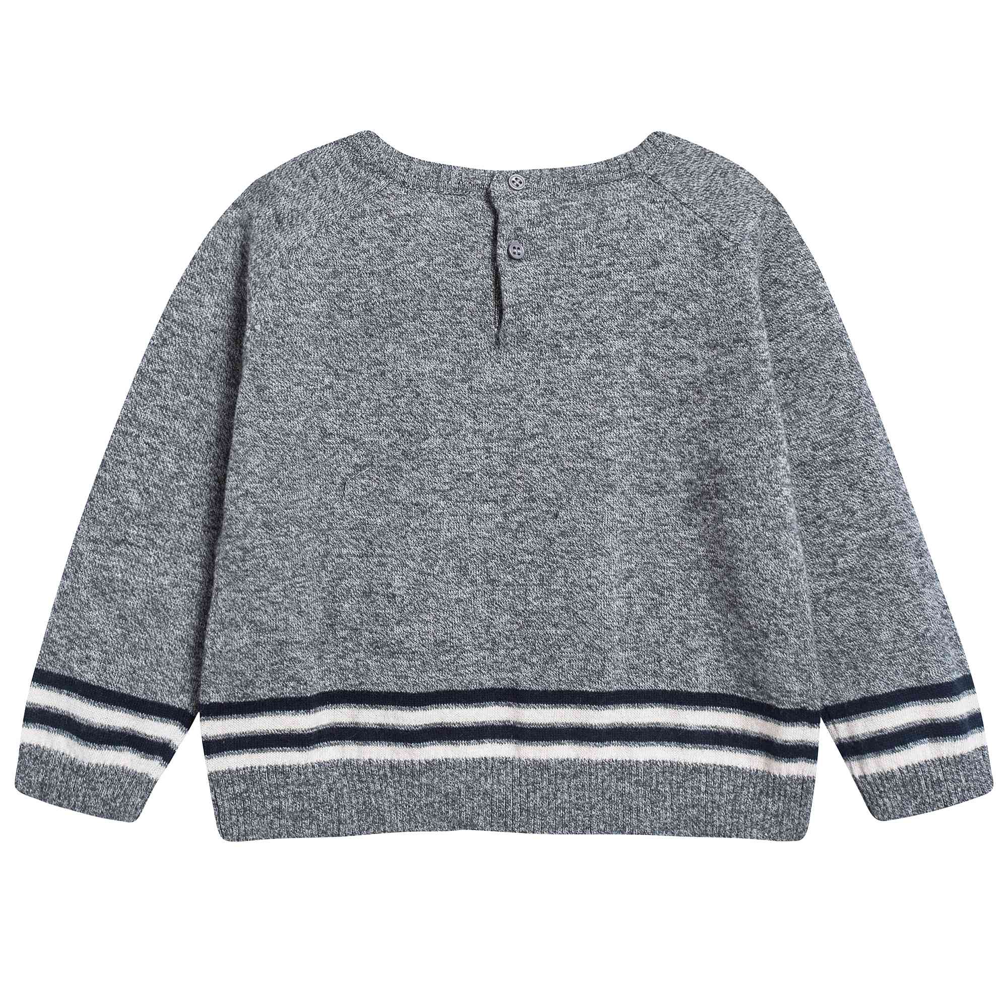 Baby Boys Charcoal Cotton Knitwear Jumper