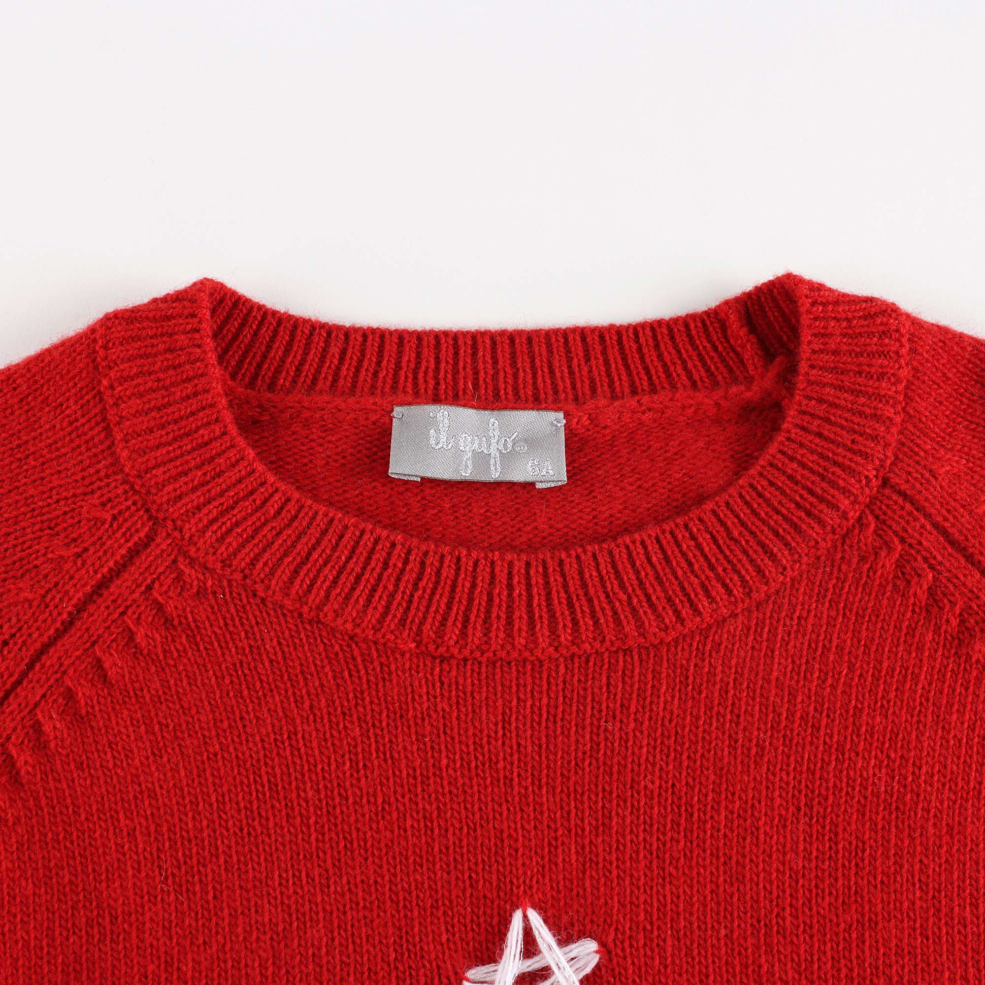 Girls Red Pom Wool Sweater
