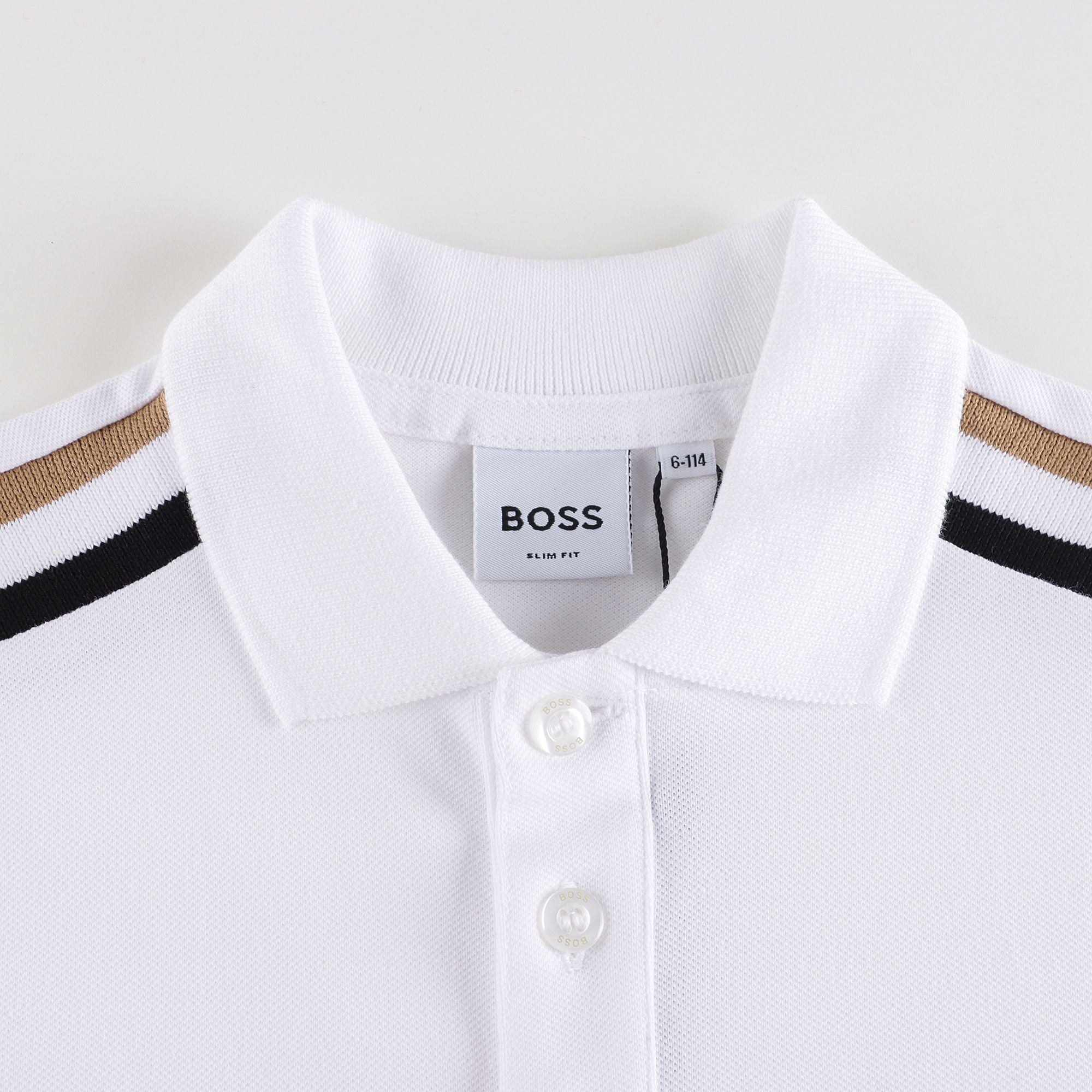 Boys White Cotton Polo Shirt