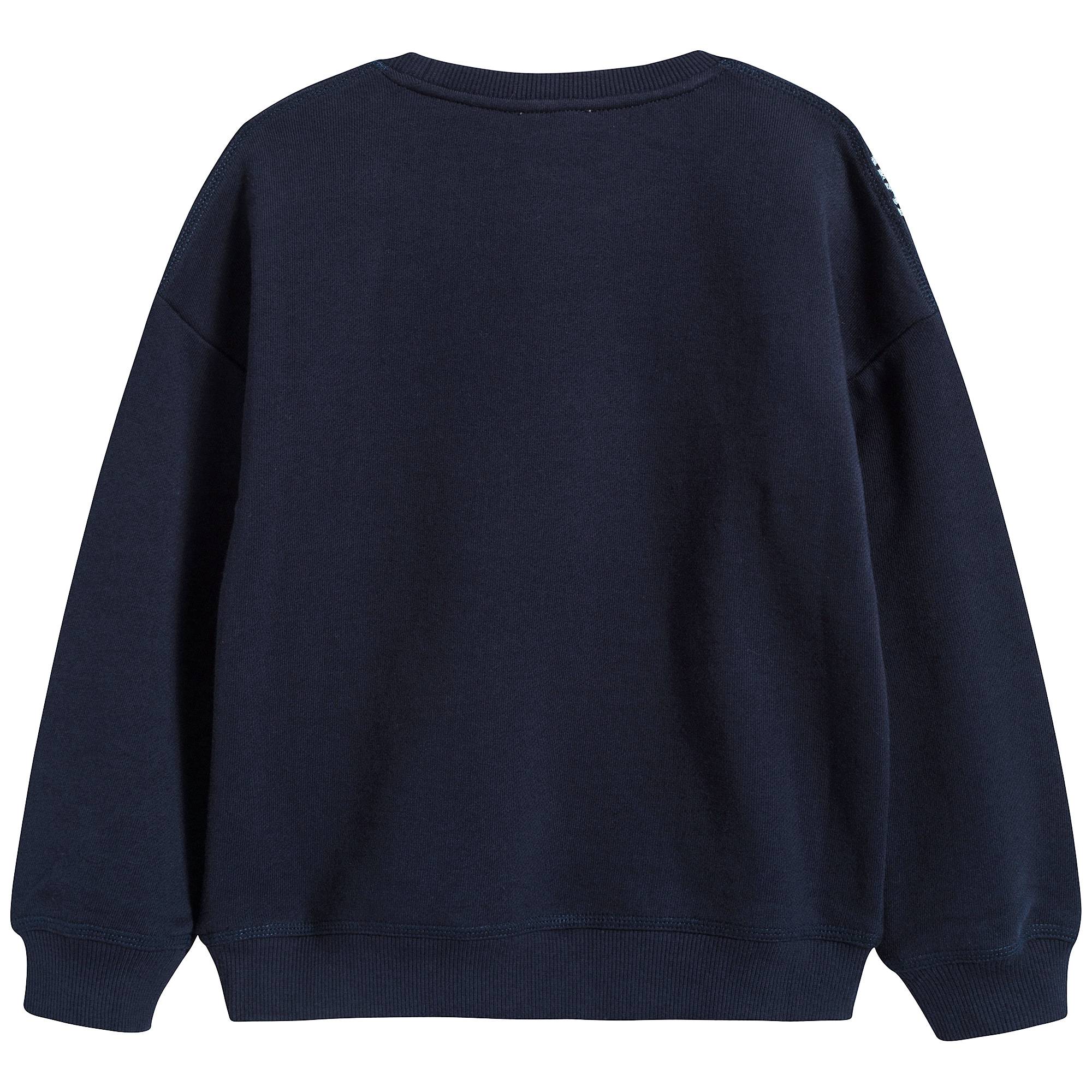 Girls Navy With Tiger Cotton Sweatshirt