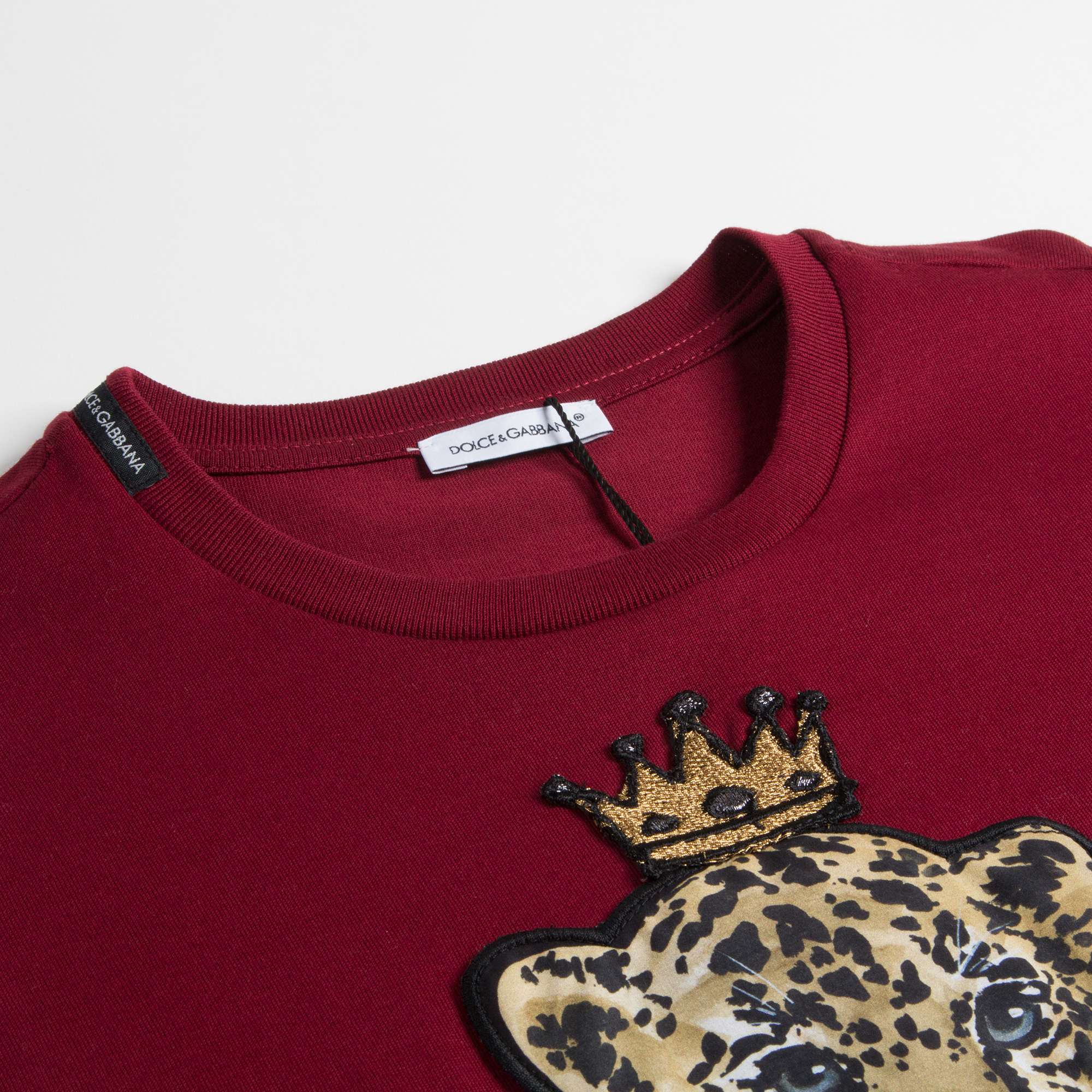 Girls & Boys Dark Red Tiger Cotton T-shirt