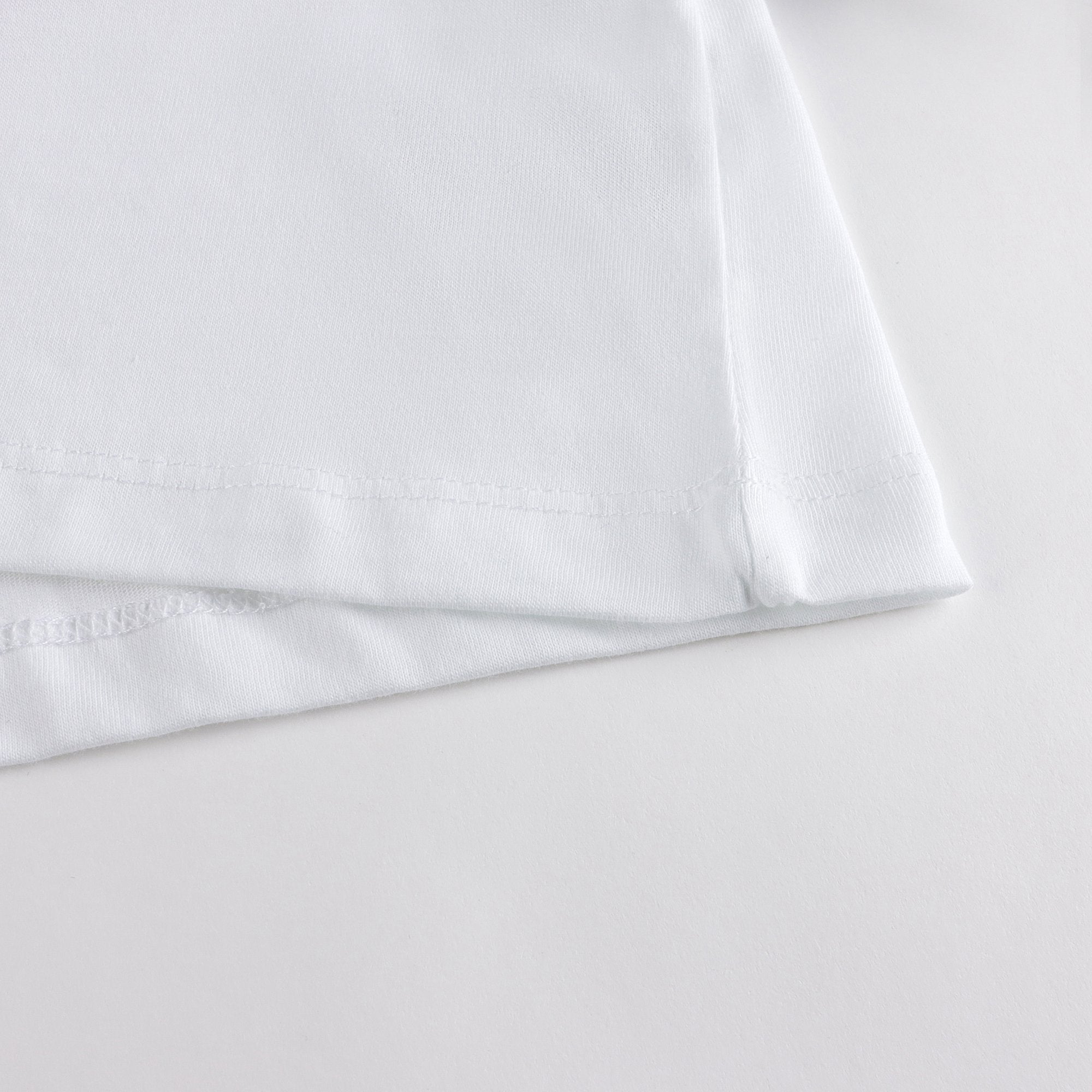 Girls White Cotton T-Shirt