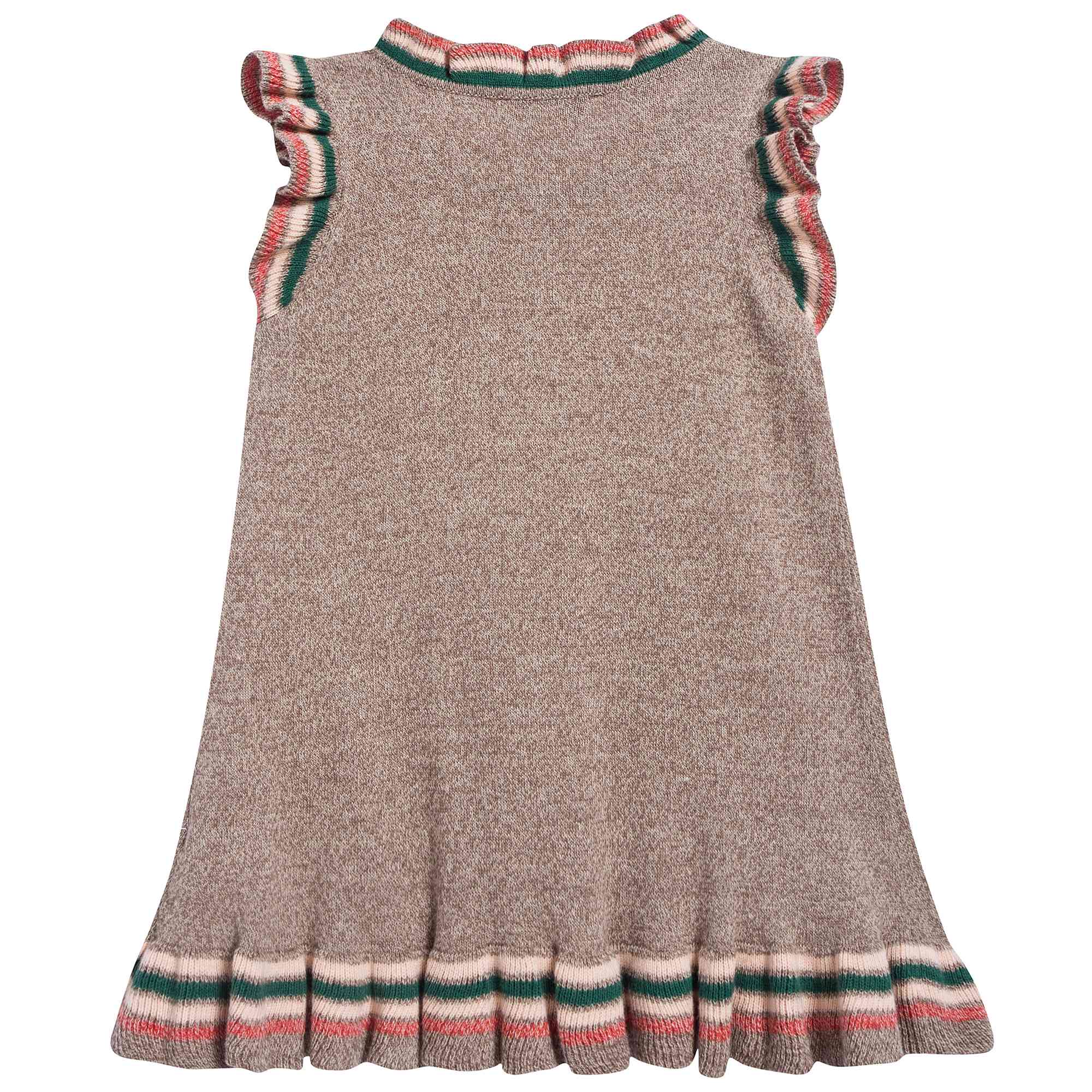 Girls Mocha Cotton Knitwear Dress