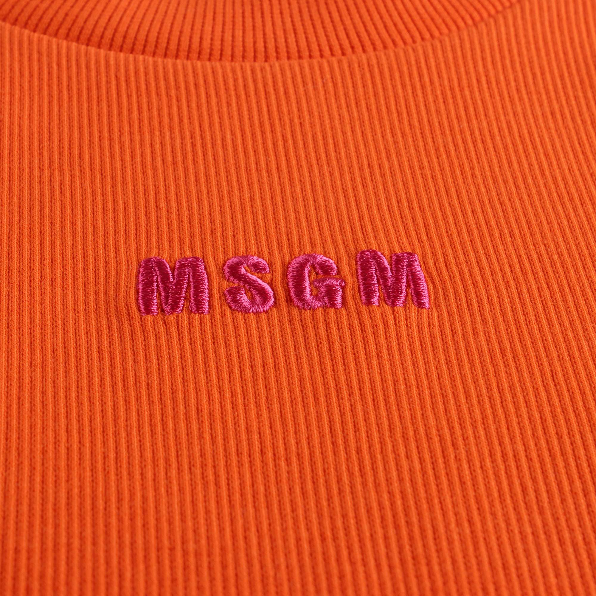 Girls Orange Logo Cotton Tank Top