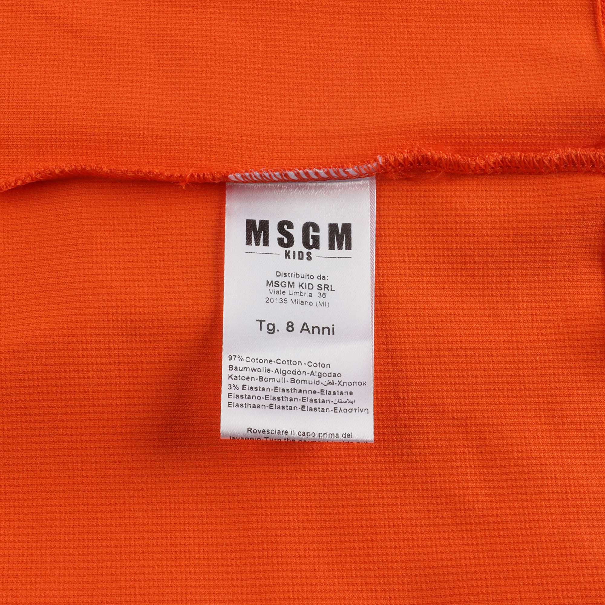 Girls Orange Logo Cotton Tank Top