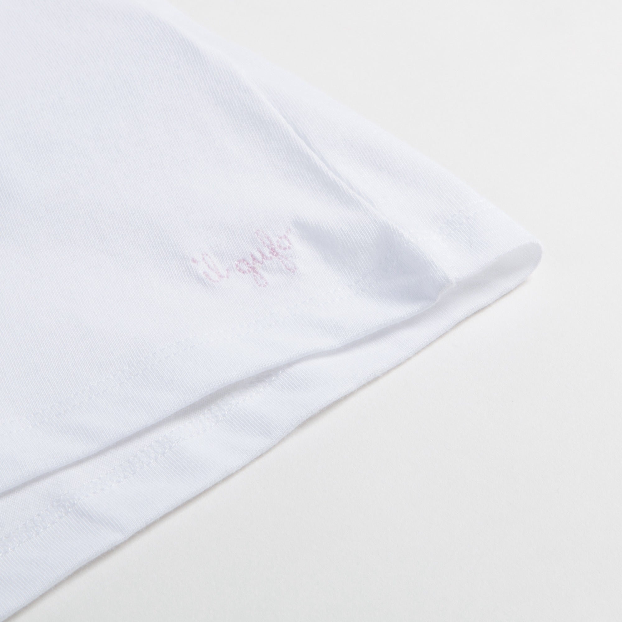 Girls White "Light  Pink  Flower" Cotton T-shirt