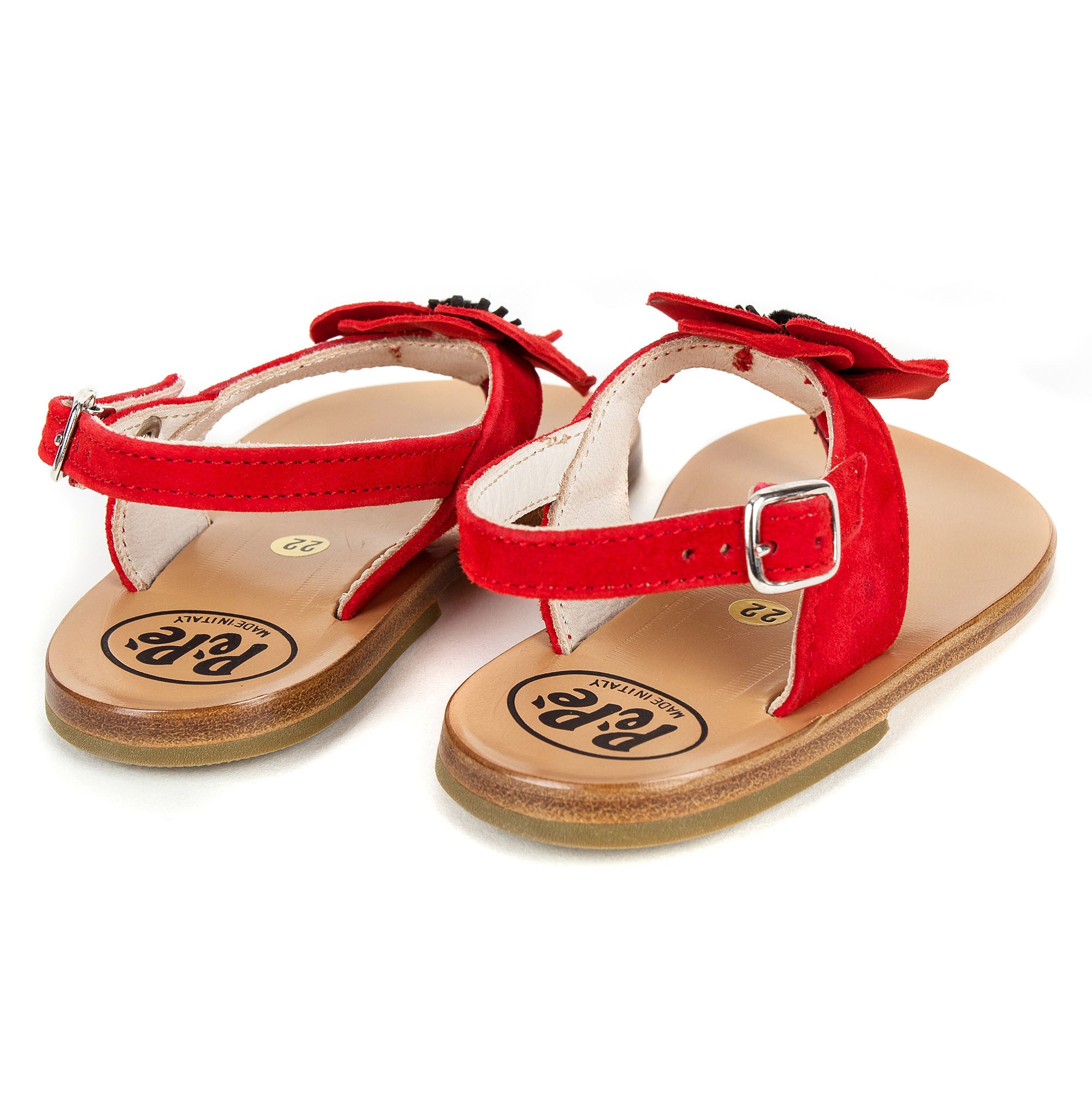 Girls Red Flower Sandals