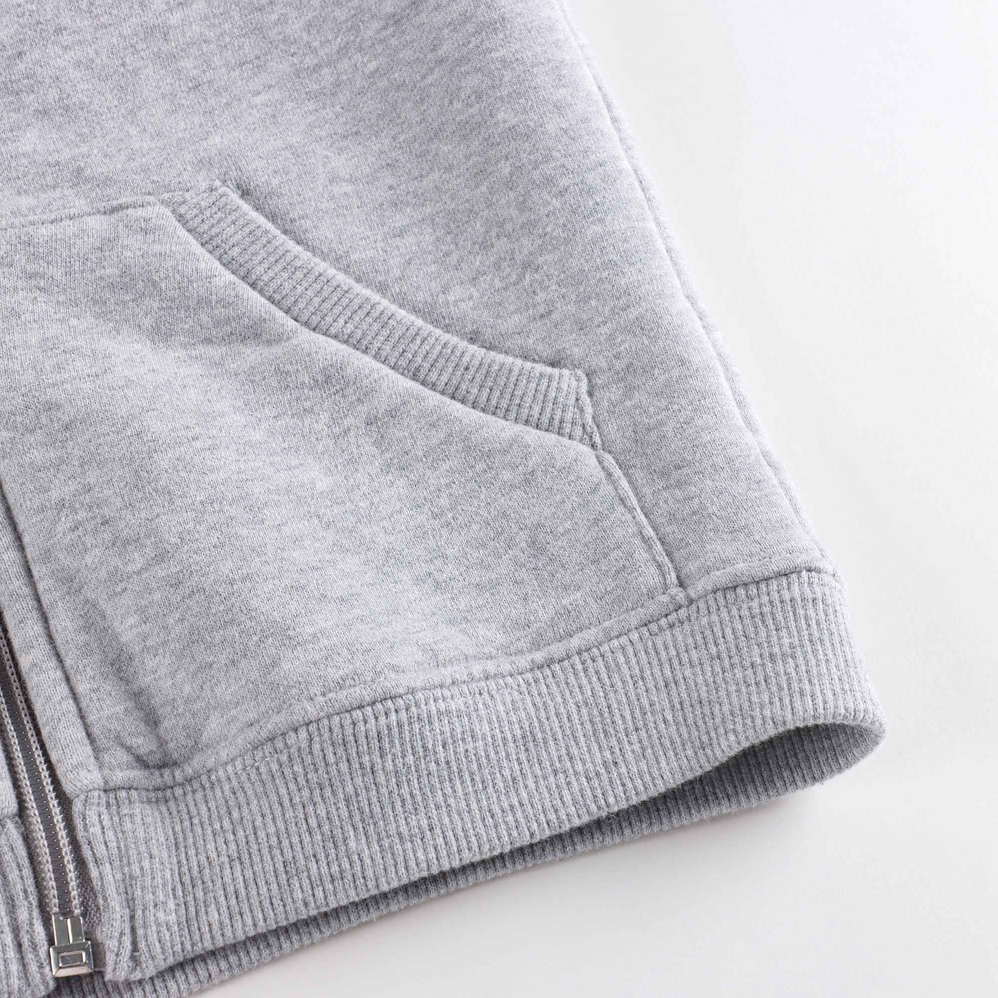 Baby Boys & Girls Grey Hooded Zip-Up Top