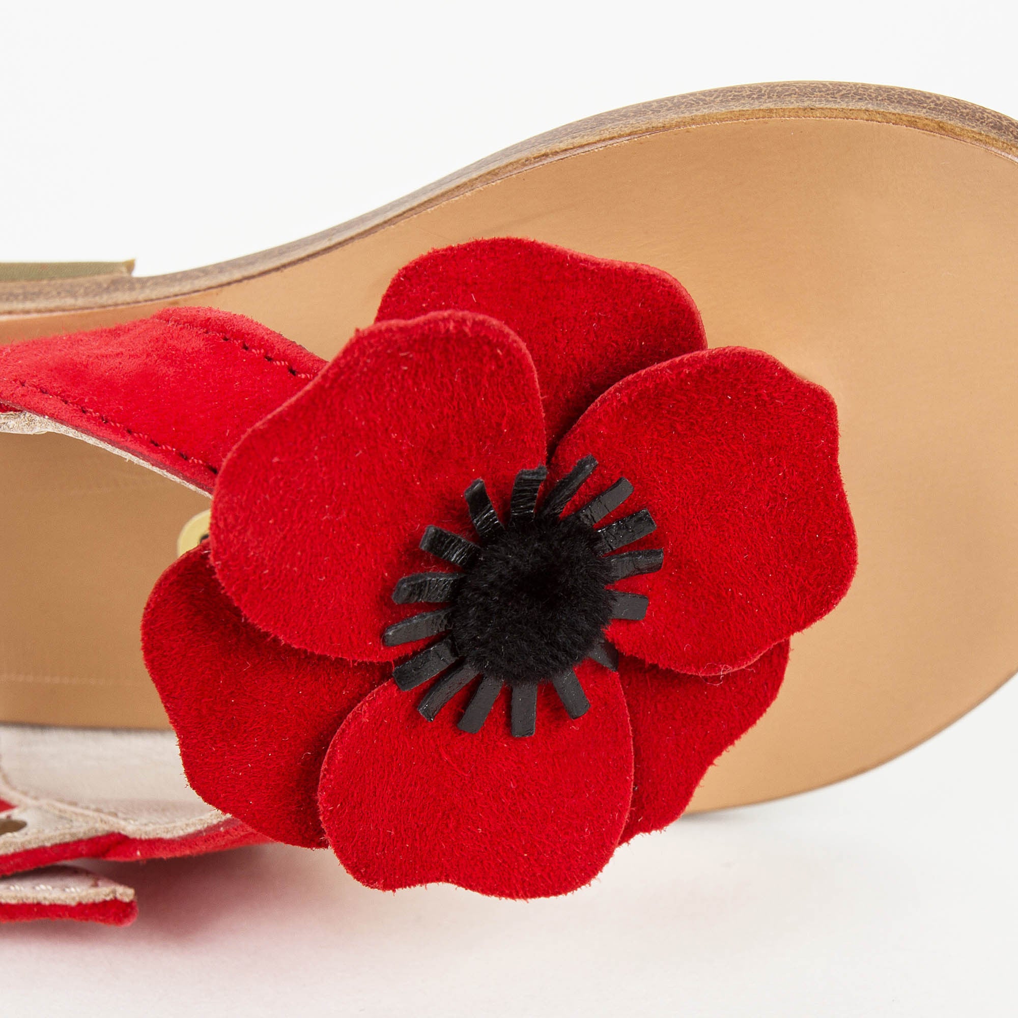 Girls Red Flower Sandals