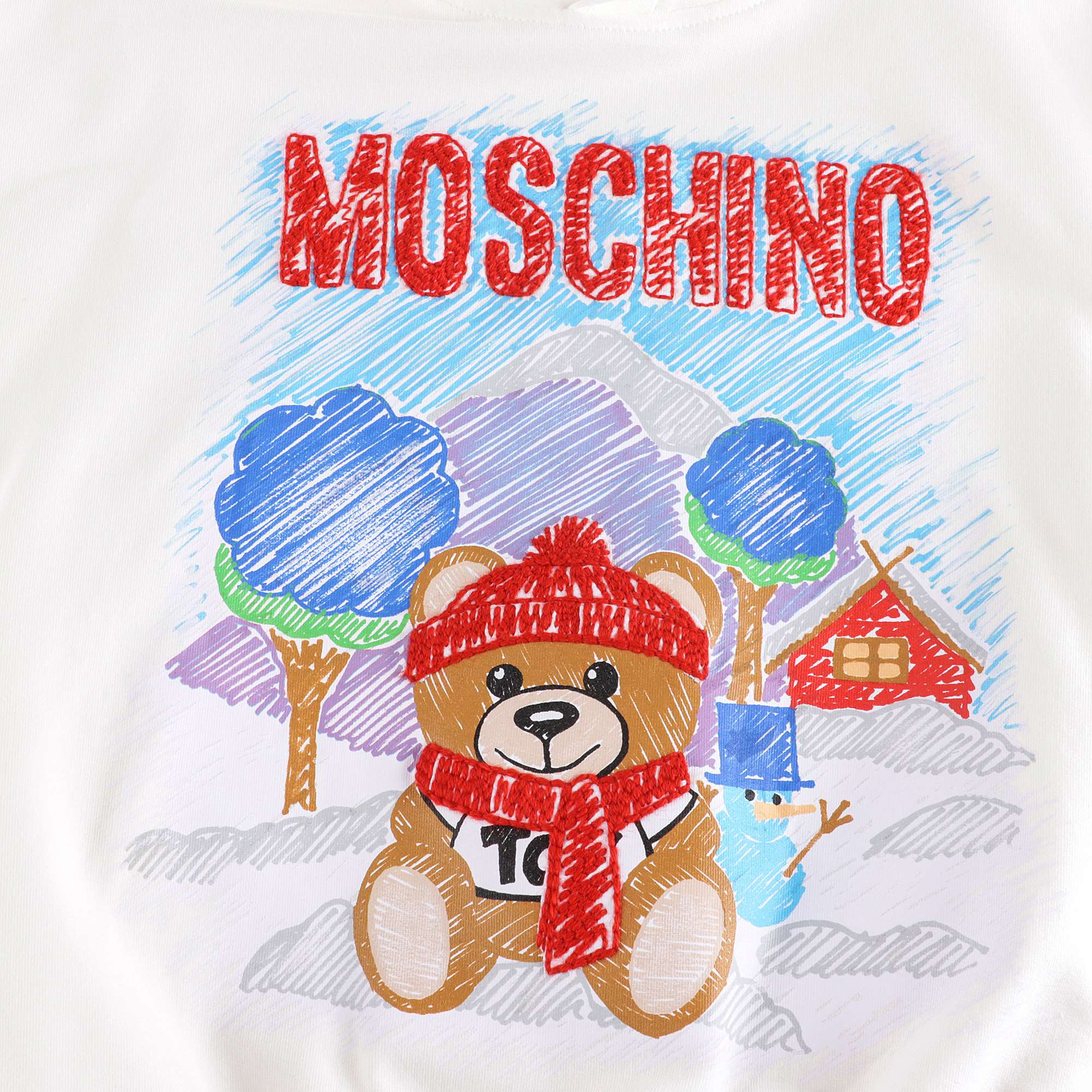 Boys & Girls White Printed Cotton Sweatshirt