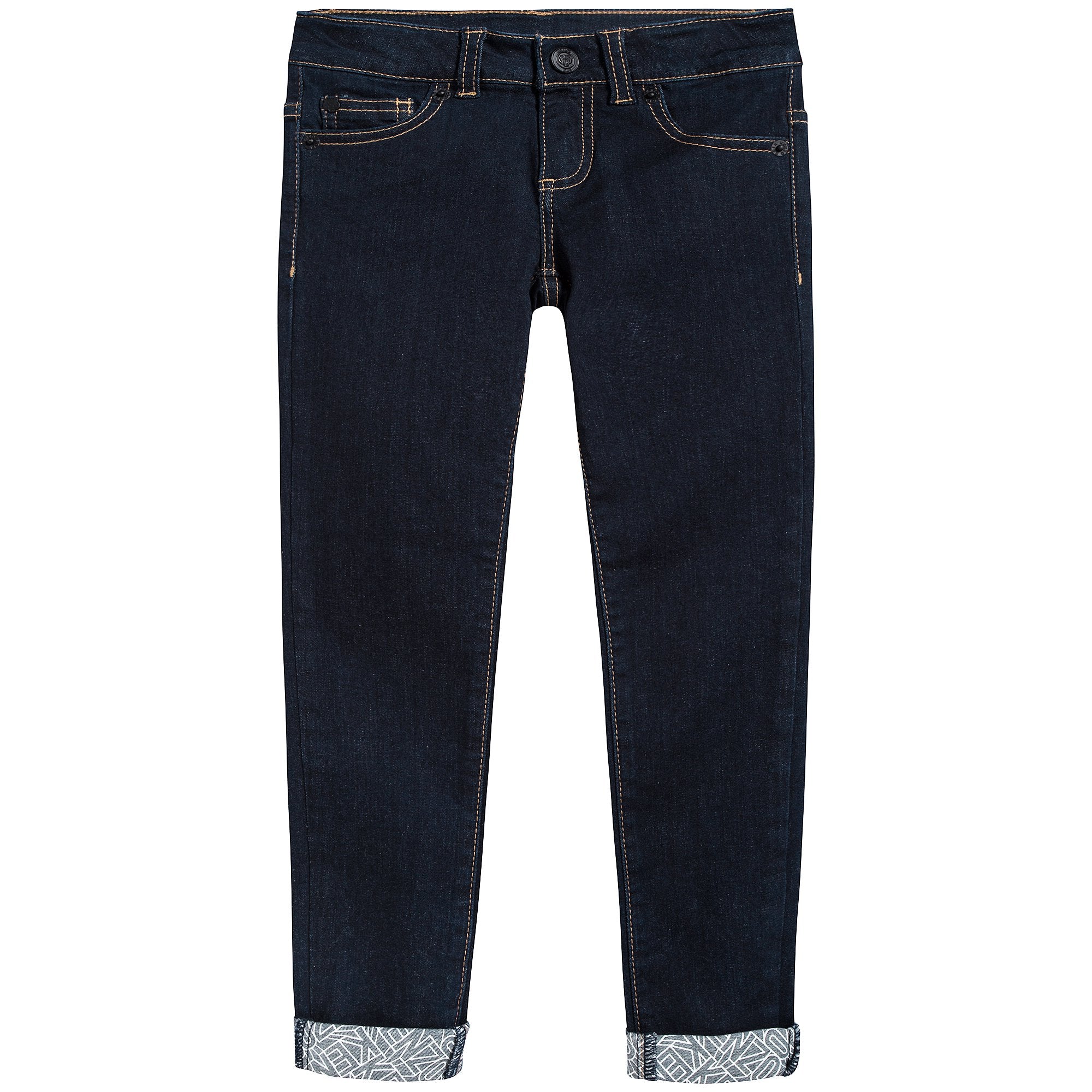 Girls Dark Blue Cotton Trousers