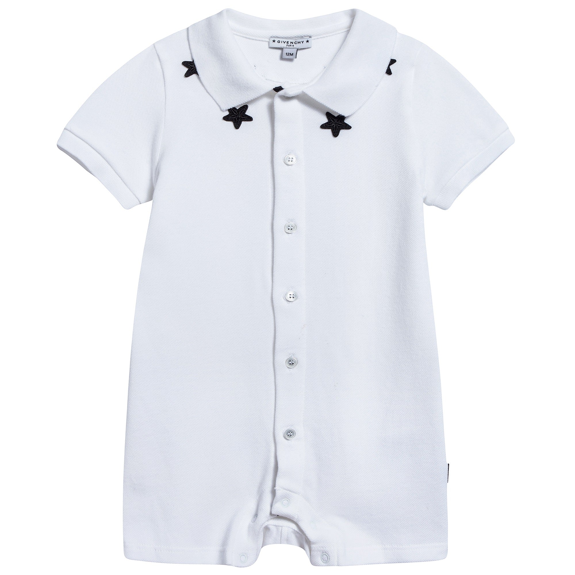 Baby White Cotton "Star" Babysuit