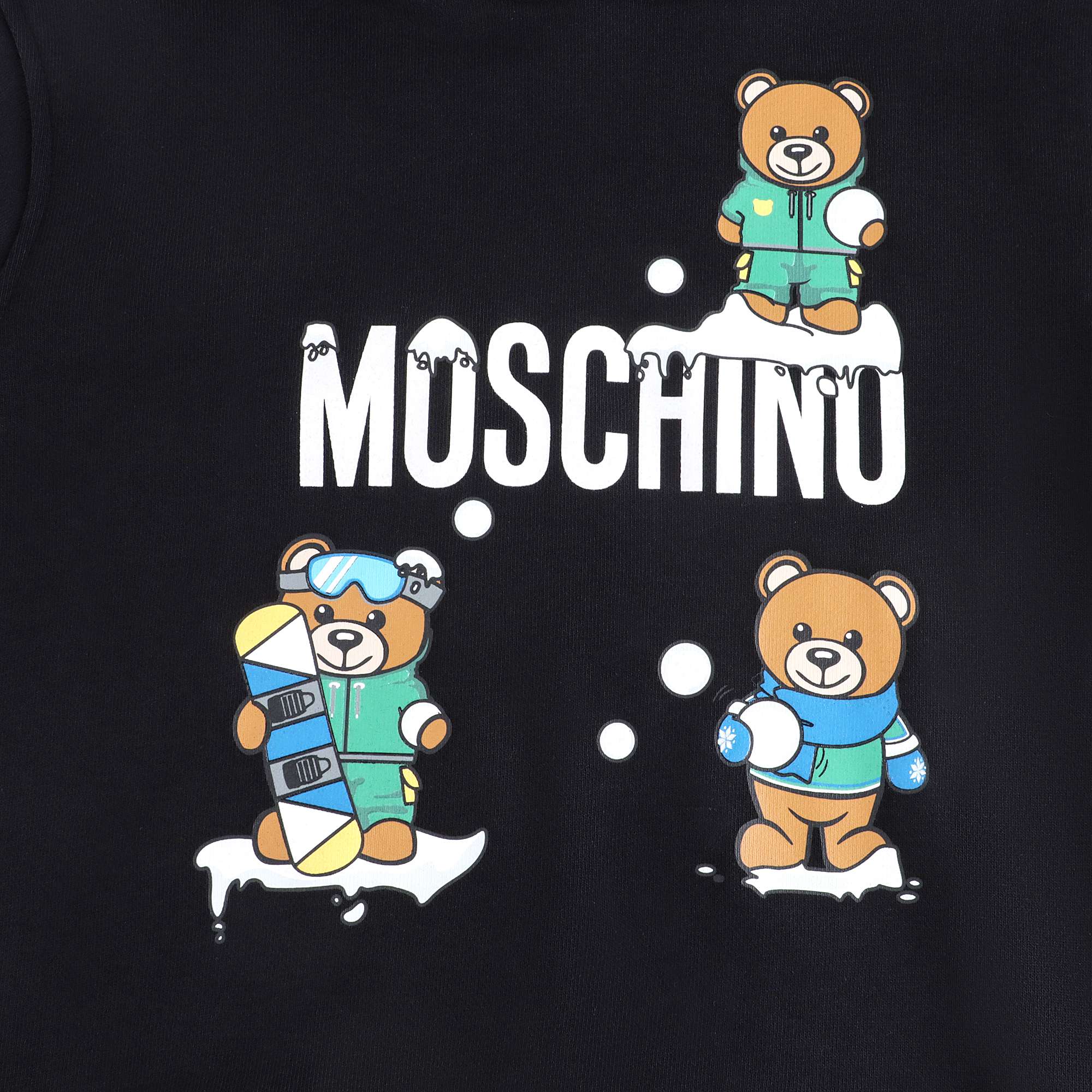 Boys & Girls Black Printed Cotton Sweatshirt