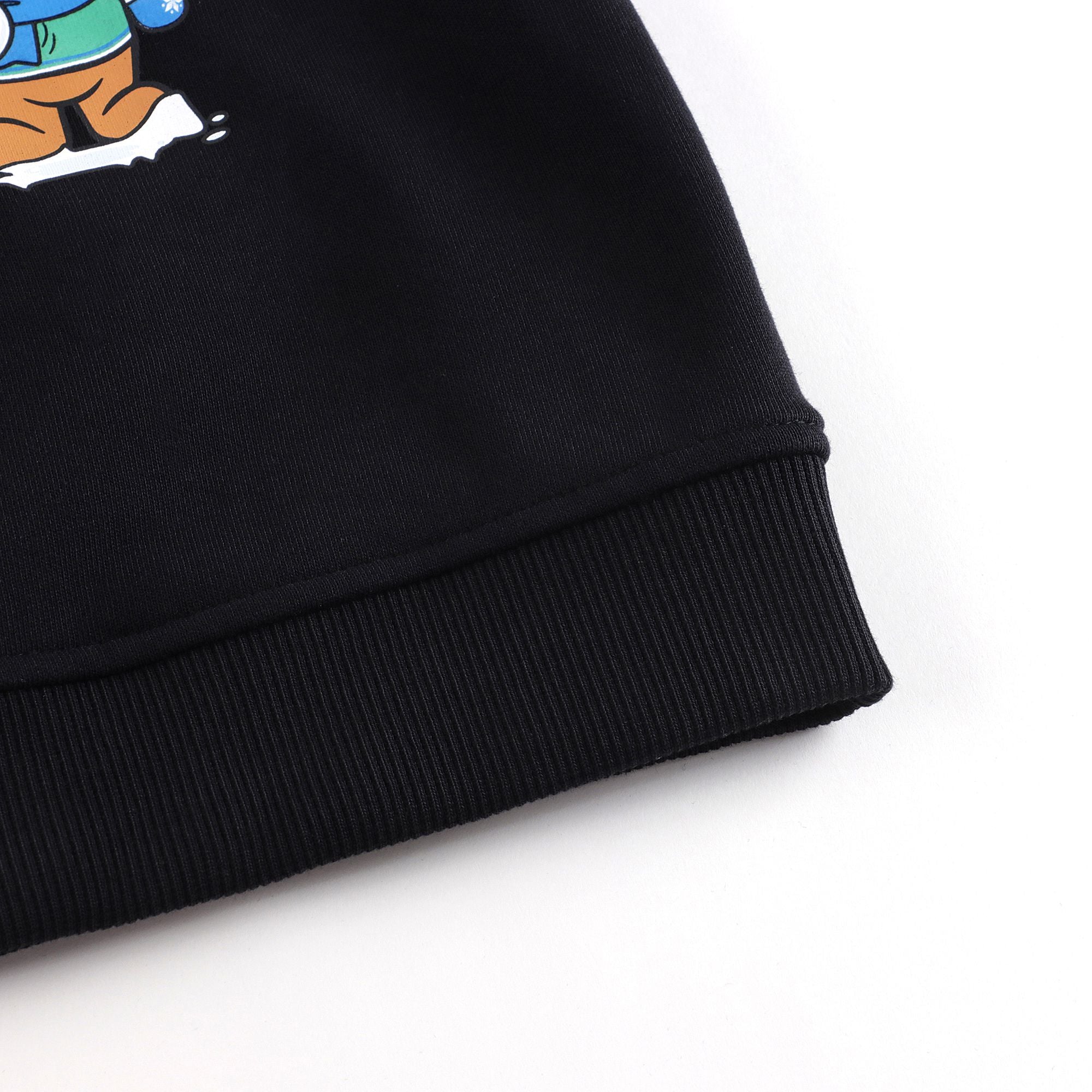 Boys & Girls Black Printed Cotton Sweatshirt