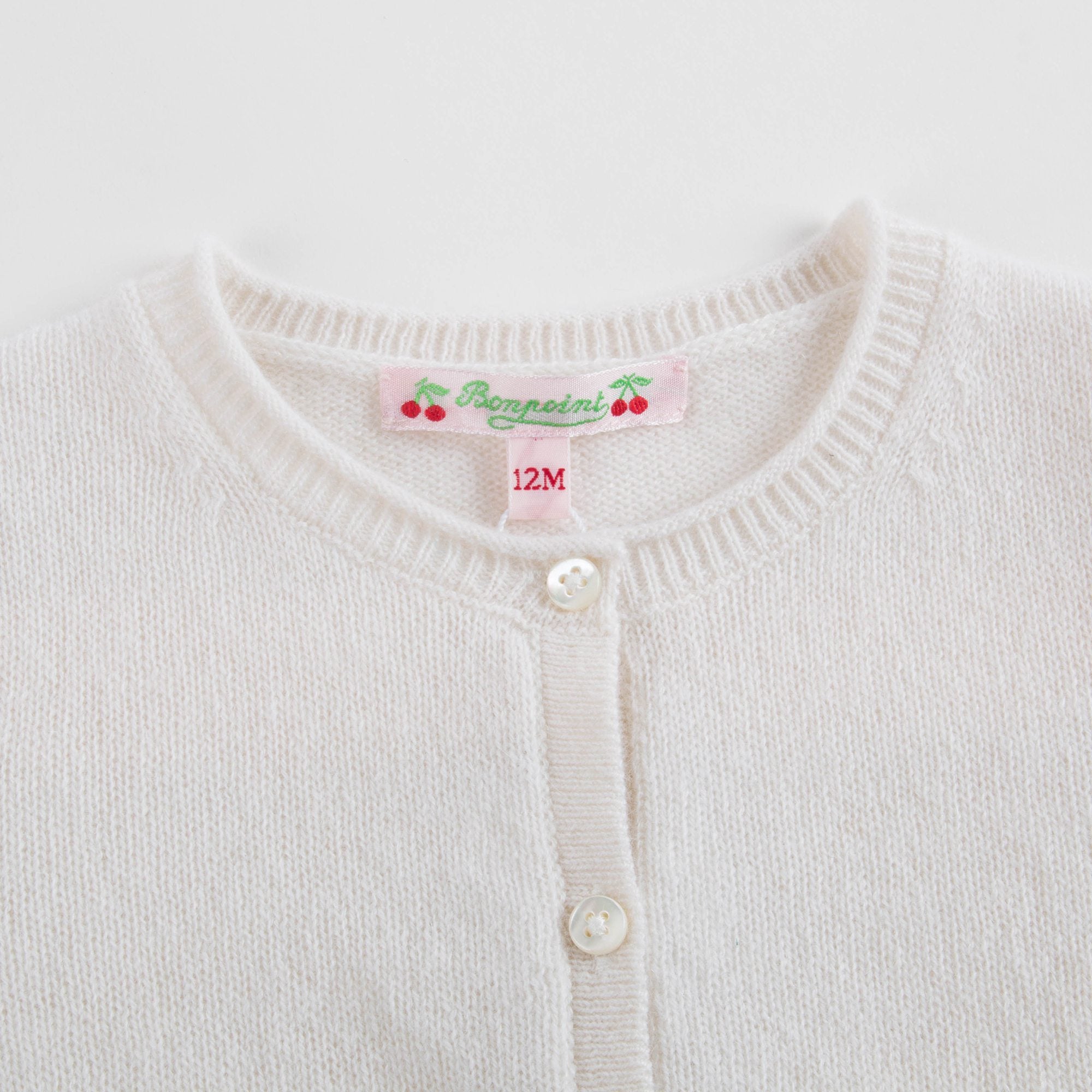 女小童白色针织开衫