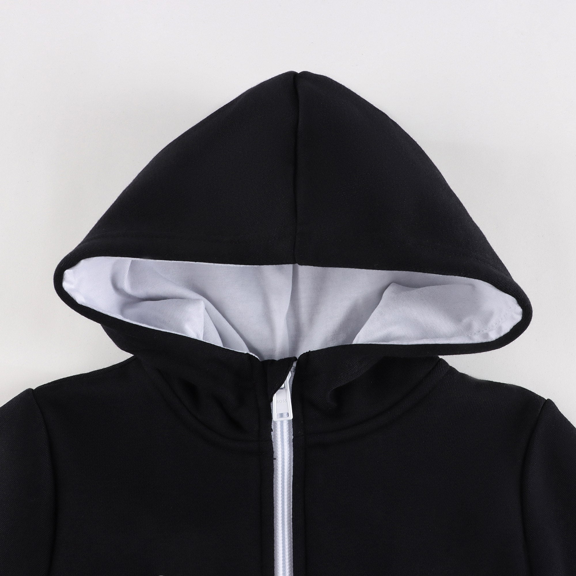 Boys Black Logo Zip-Up Top