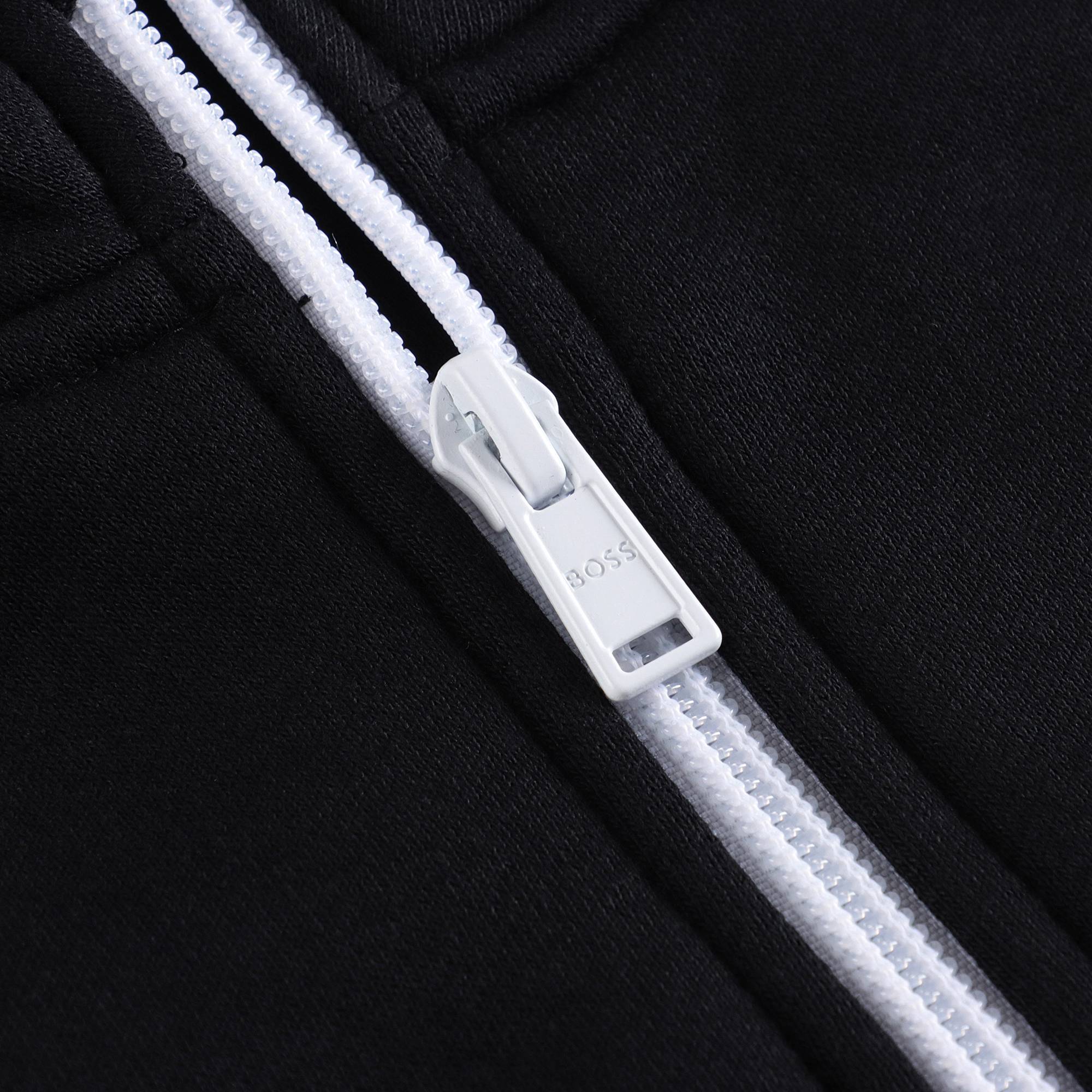 Boys Black Logo Zip-Up Top