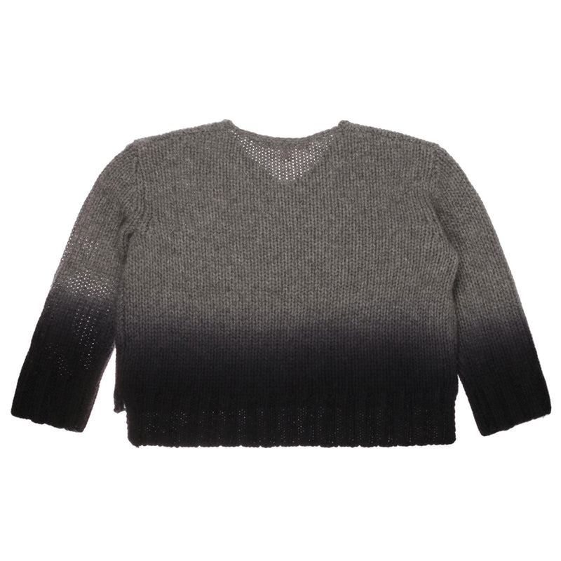 Girls Dark Grey Cashmere Sweater - CÉMAROSE | Children's Fashion Store - 2