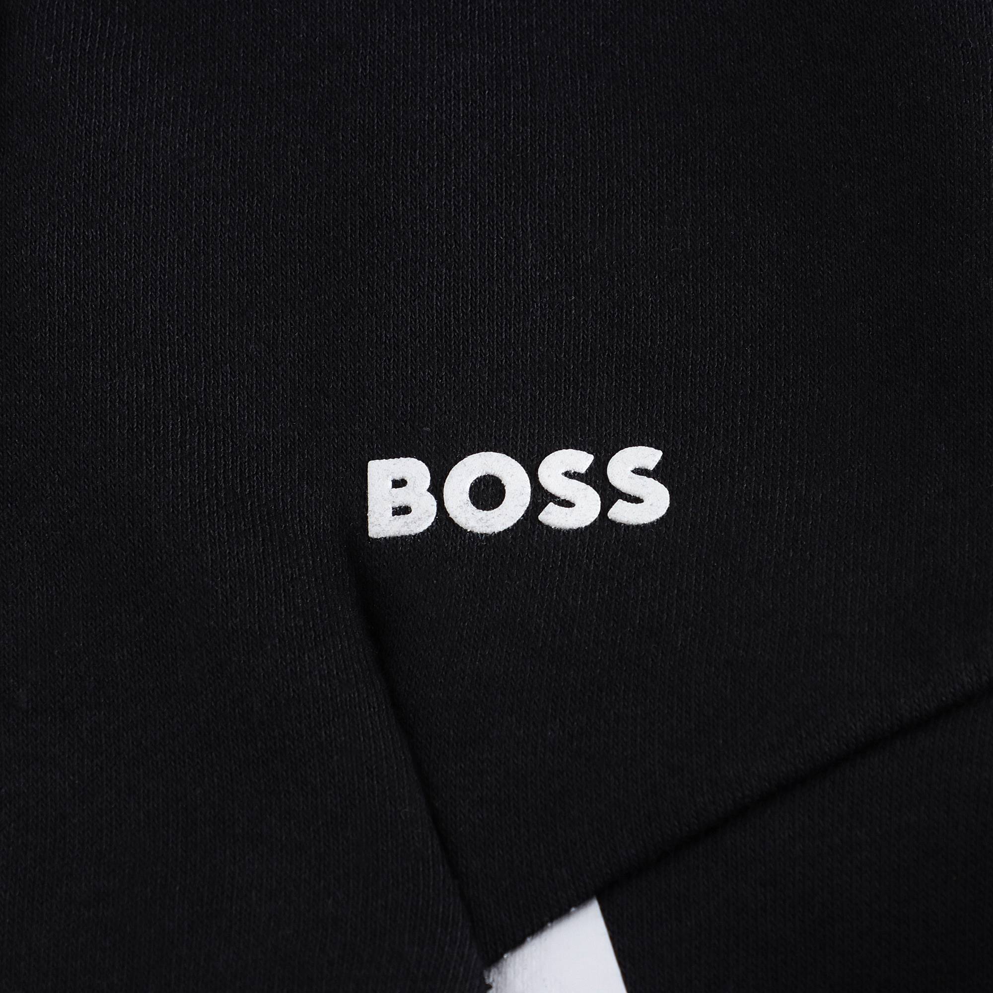 Boys Black Logo Zip-Up Top