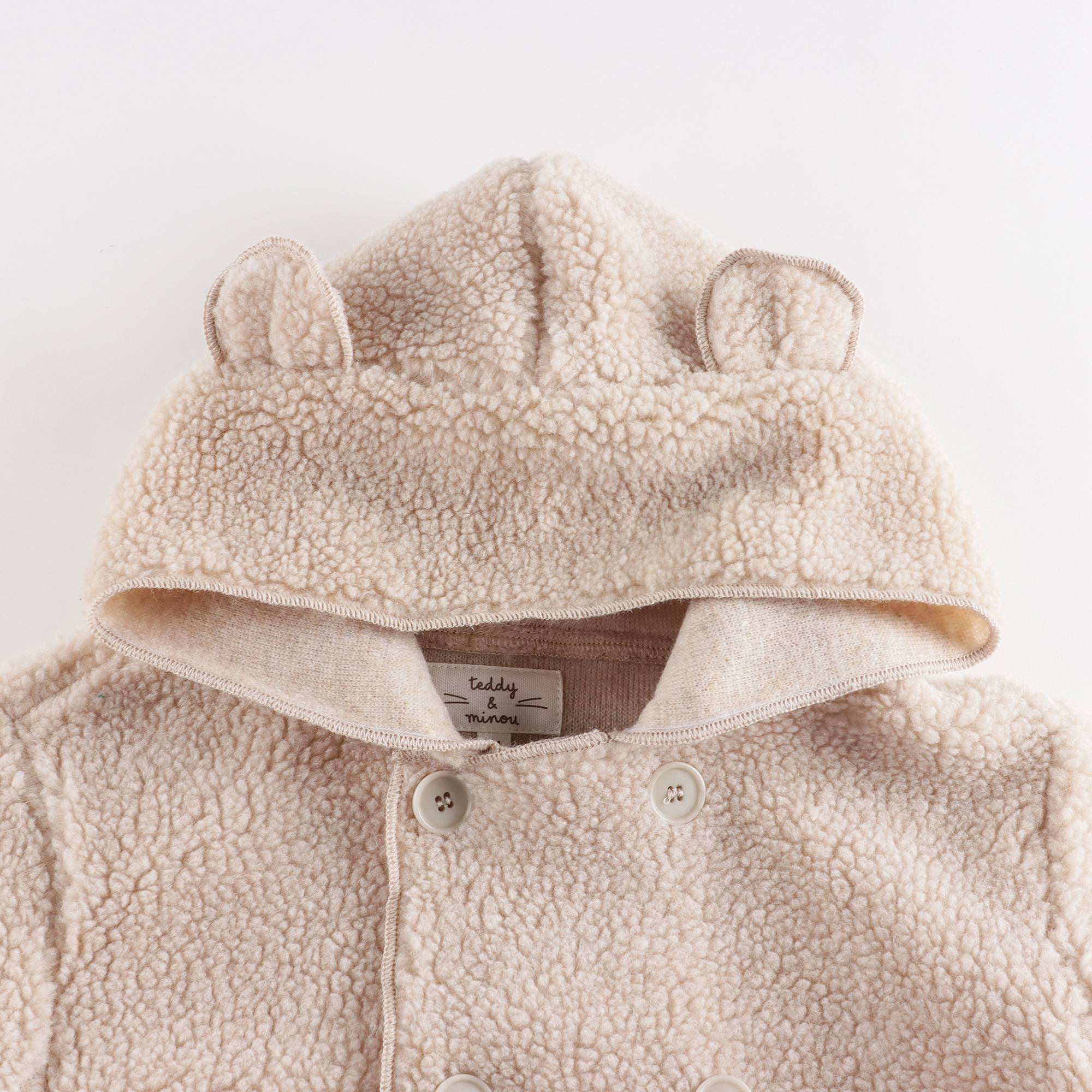 Baby Girls Beige Fleece Coat