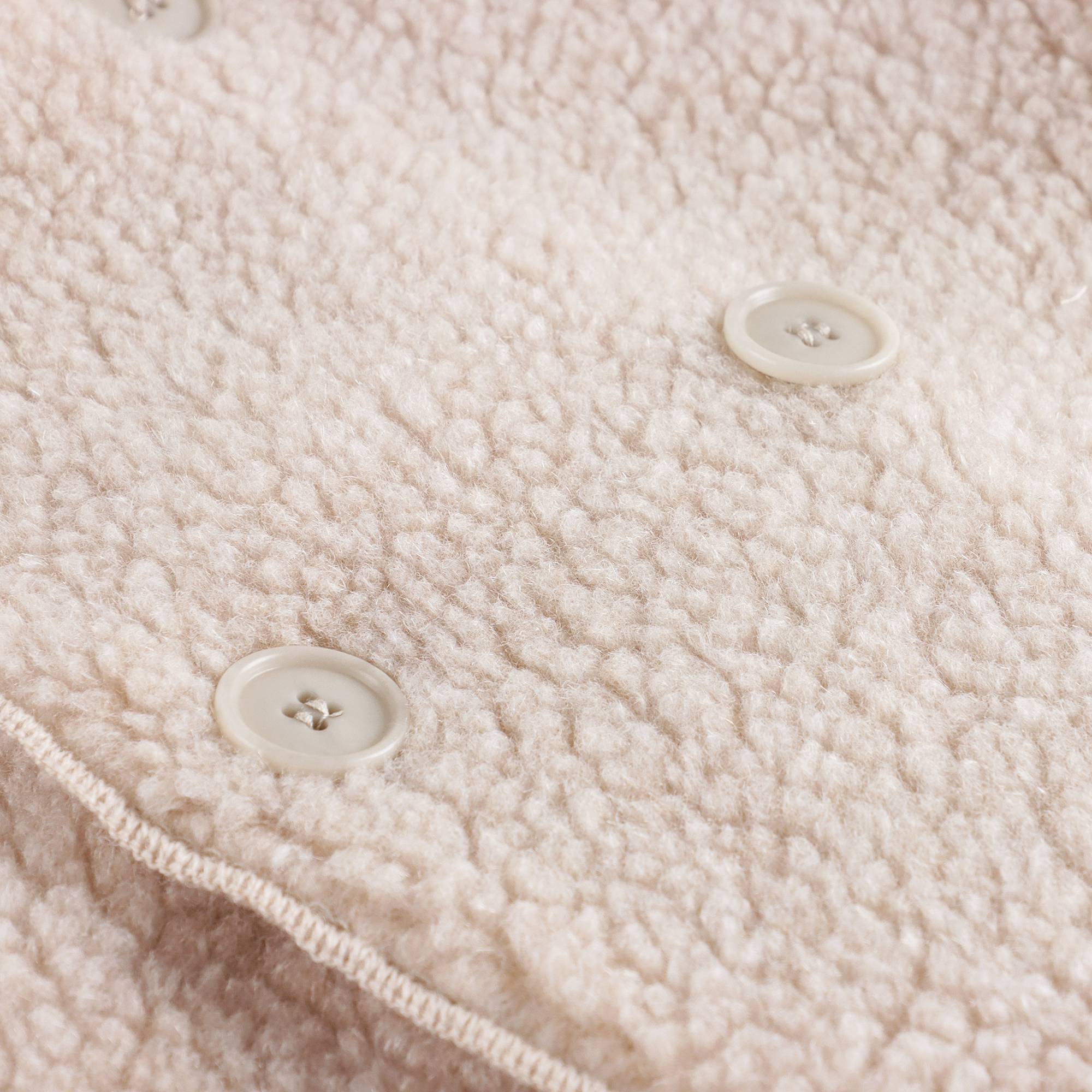 Baby Girls Beige Fleece Coat
