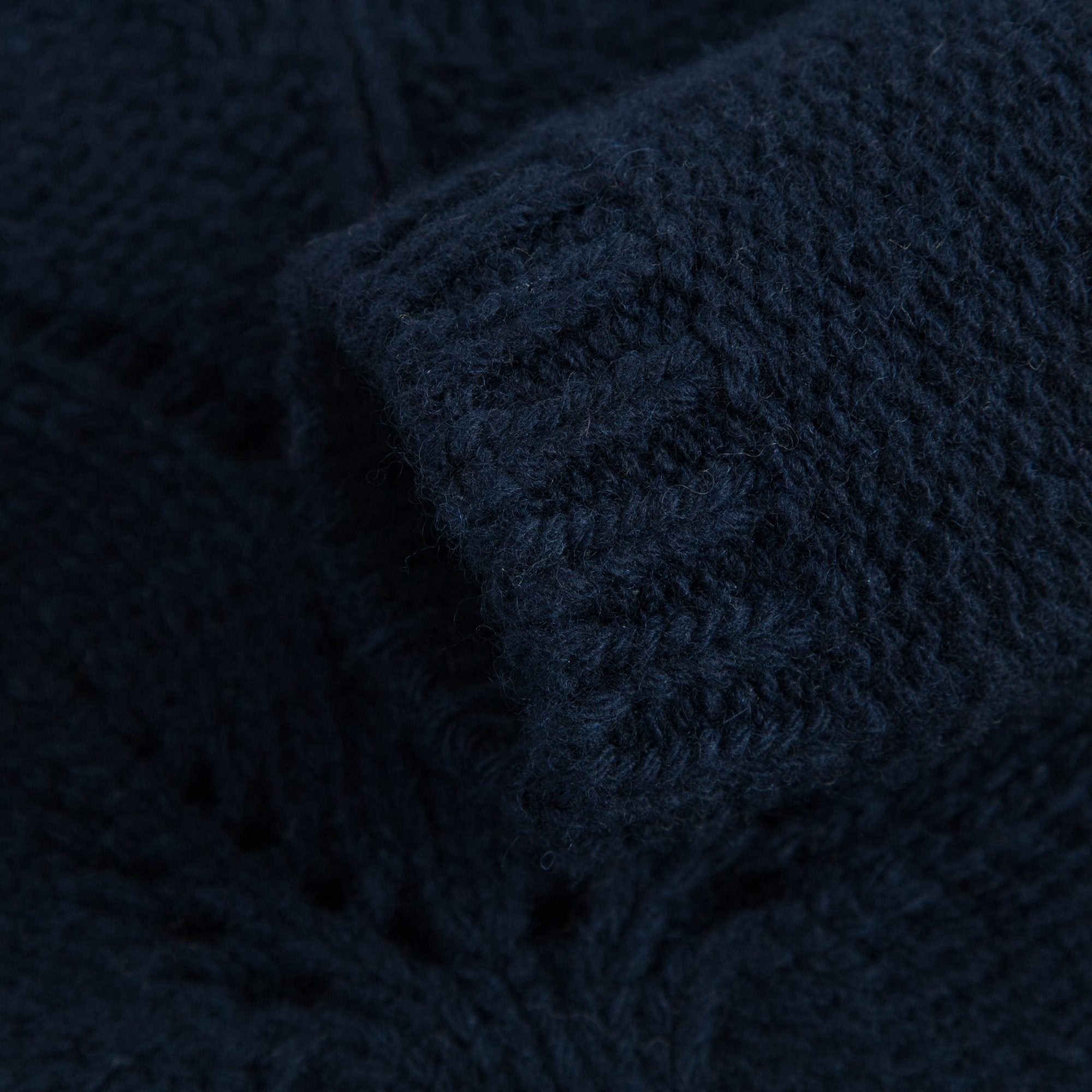 Girls Navy Blue Wool Sweater Leaves Hollow