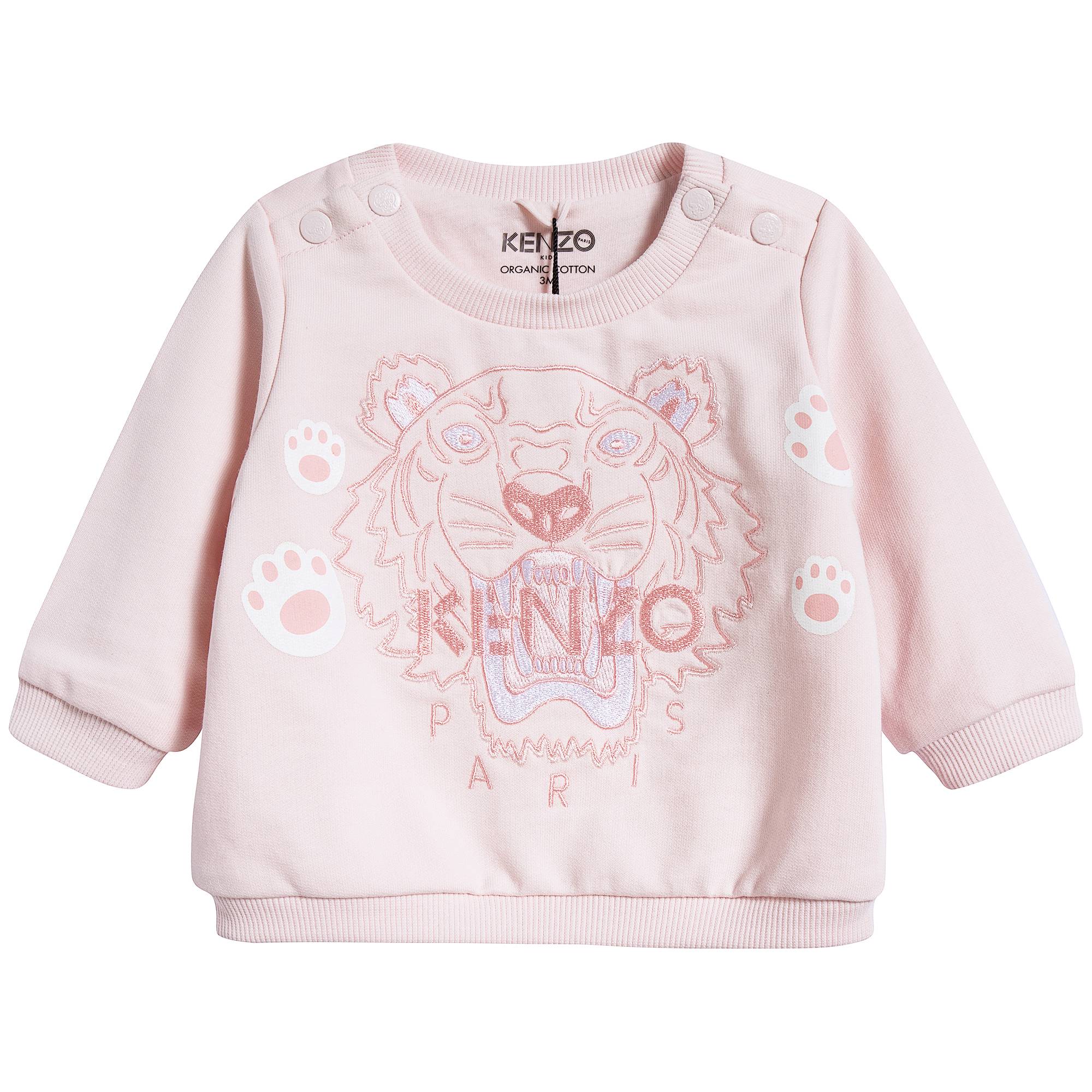 Baby Girls Light Pink Cotton Sweatshirt