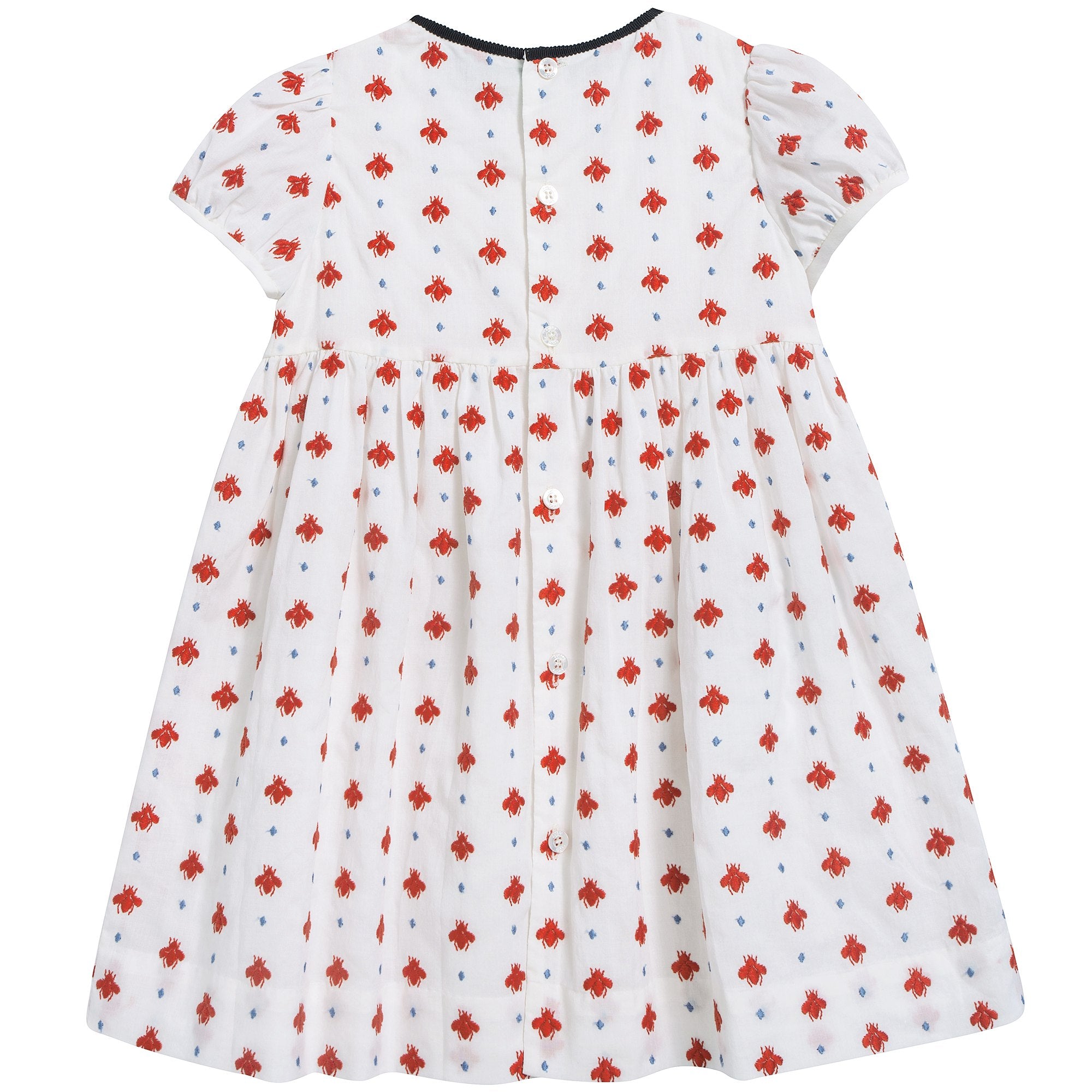 Baby Girls White Milk & Red Printed Dress