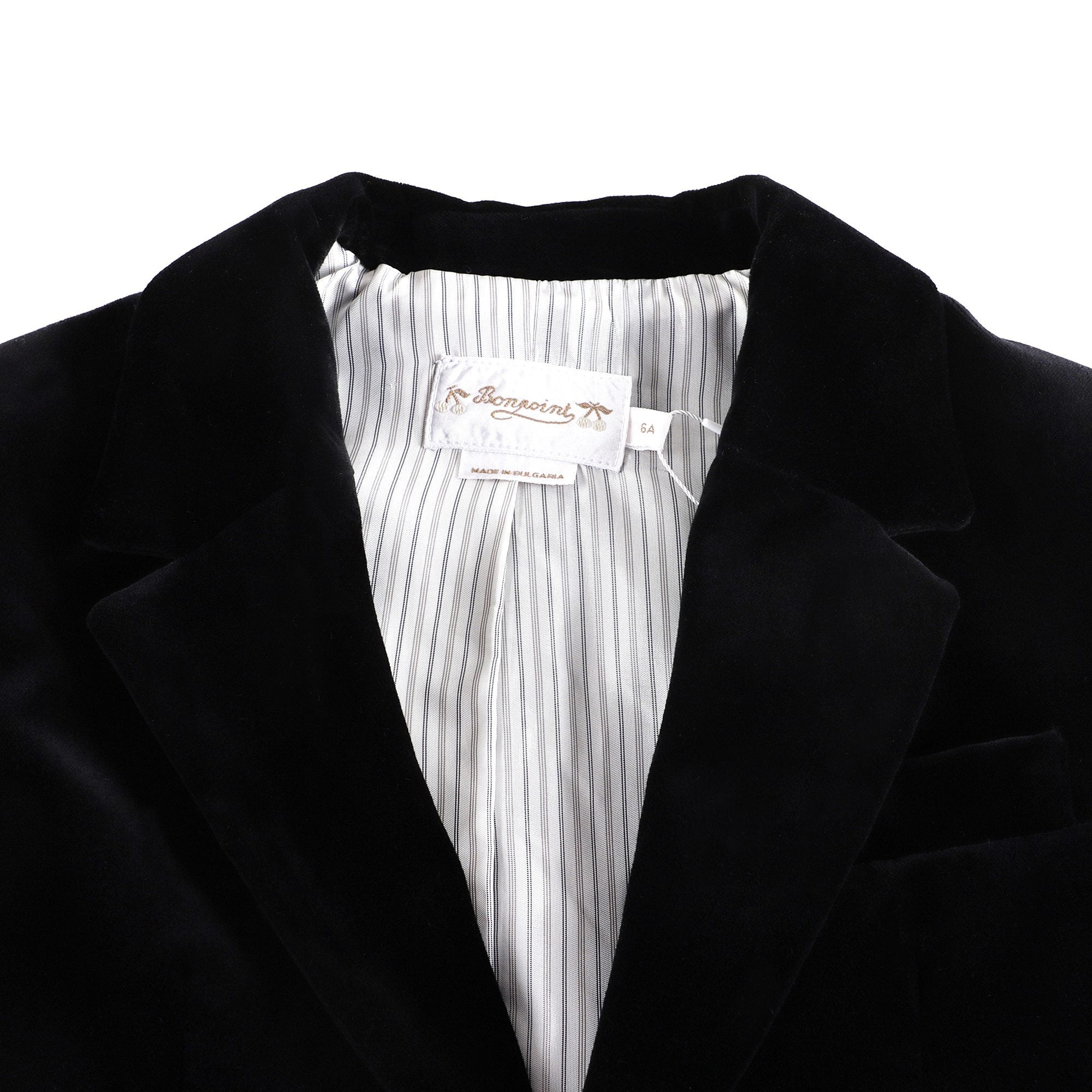 Boys Black Velvet Suit Coat